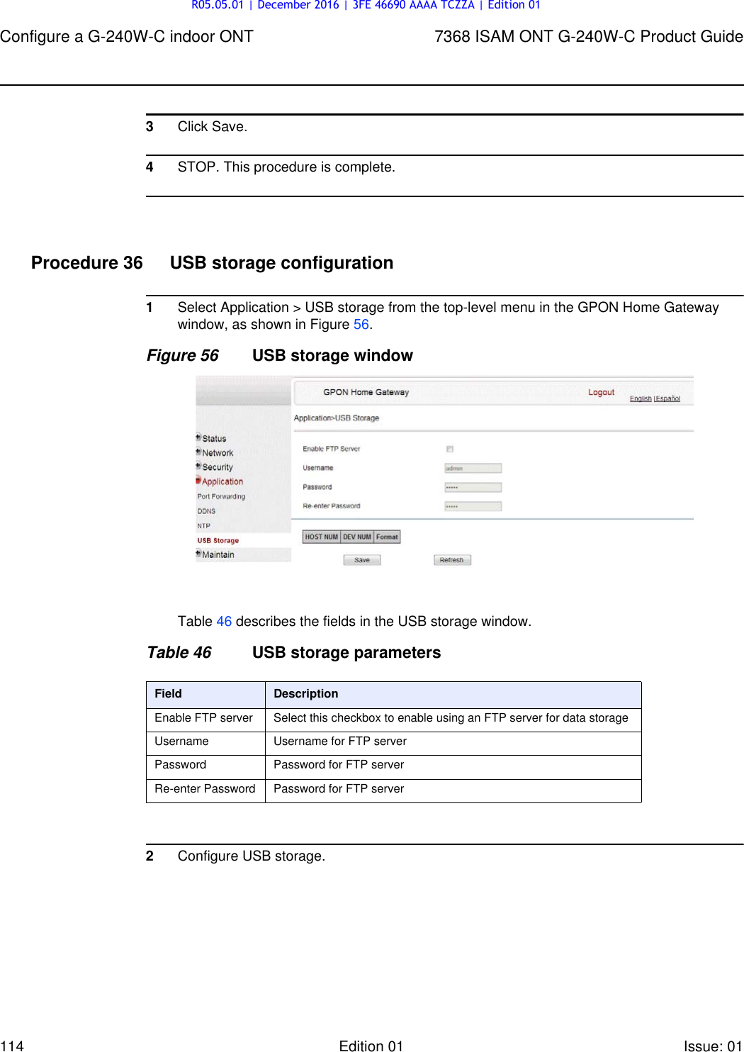 Page 114 of Alcatel Lucent Bell G240W-C GPON ONU User Manual 7368 ISAM ONT G 240W B Product Guide