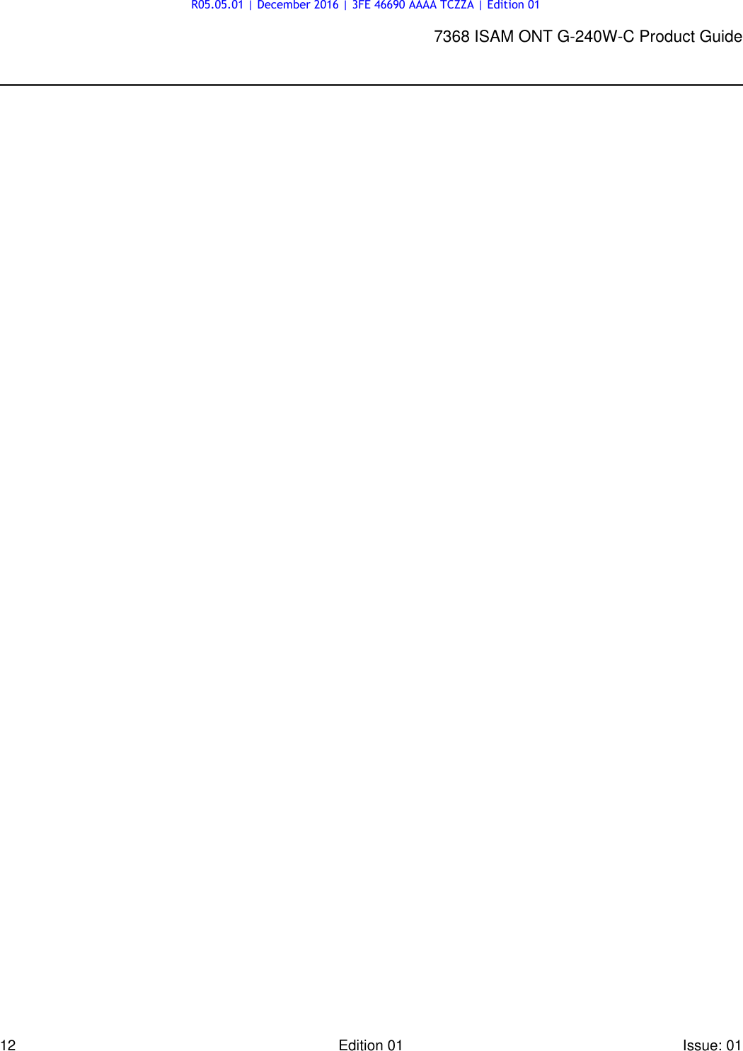 Page 12 of Alcatel Lucent Bell G240W-C GPON ONU User Manual 7368 ISAM ONT G 240W B Product Guide