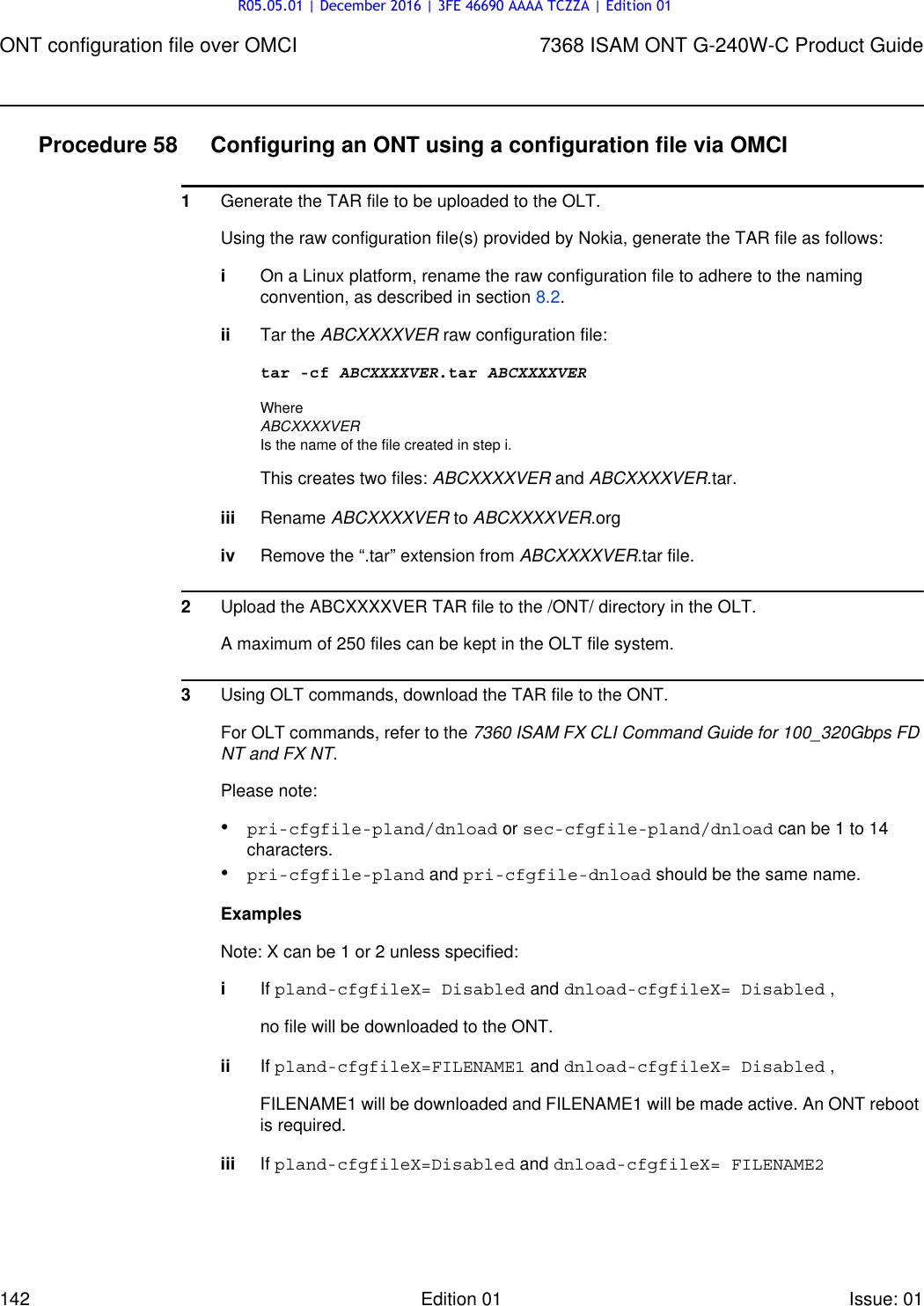 Page 142 of Alcatel Lucent Bell G240W-C GPON ONU User Manual 7368 ISAM ONT G 240W B Product Guide