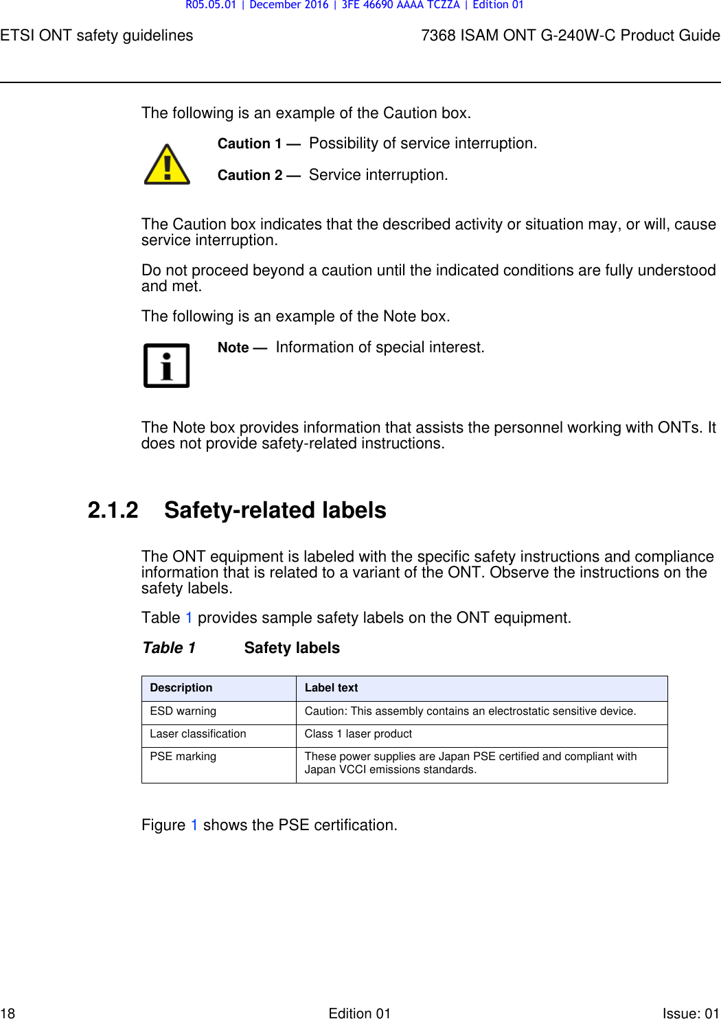 Page 18 of Alcatel Lucent Bell G240W-C GPON ONU User Manual 7368 ISAM ONT G 240W B Product Guide
