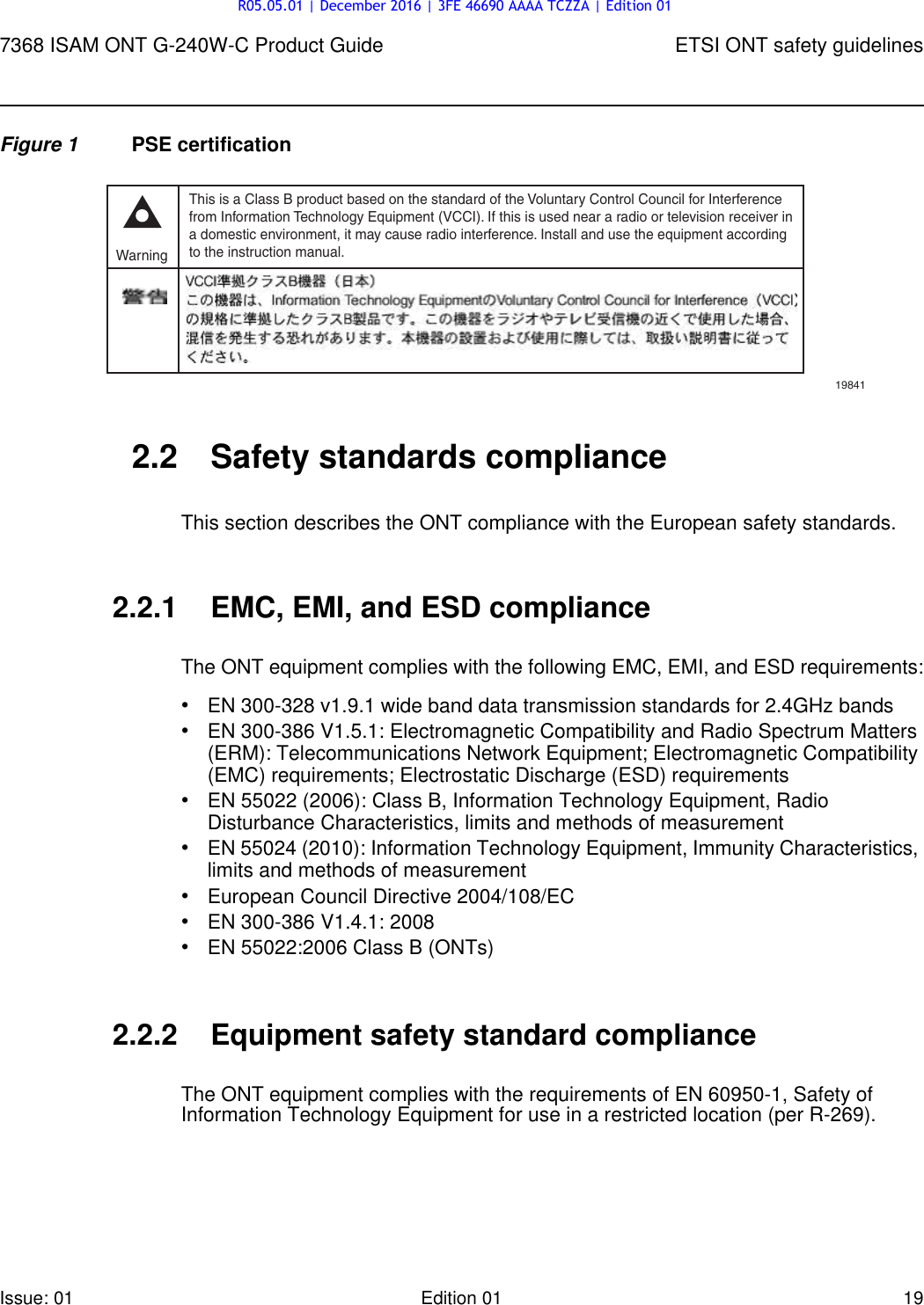 Page 19 of Alcatel Lucent Bell G240W-C GPON ONU User Manual 7368 ISAM ONT G 240W B Product Guide