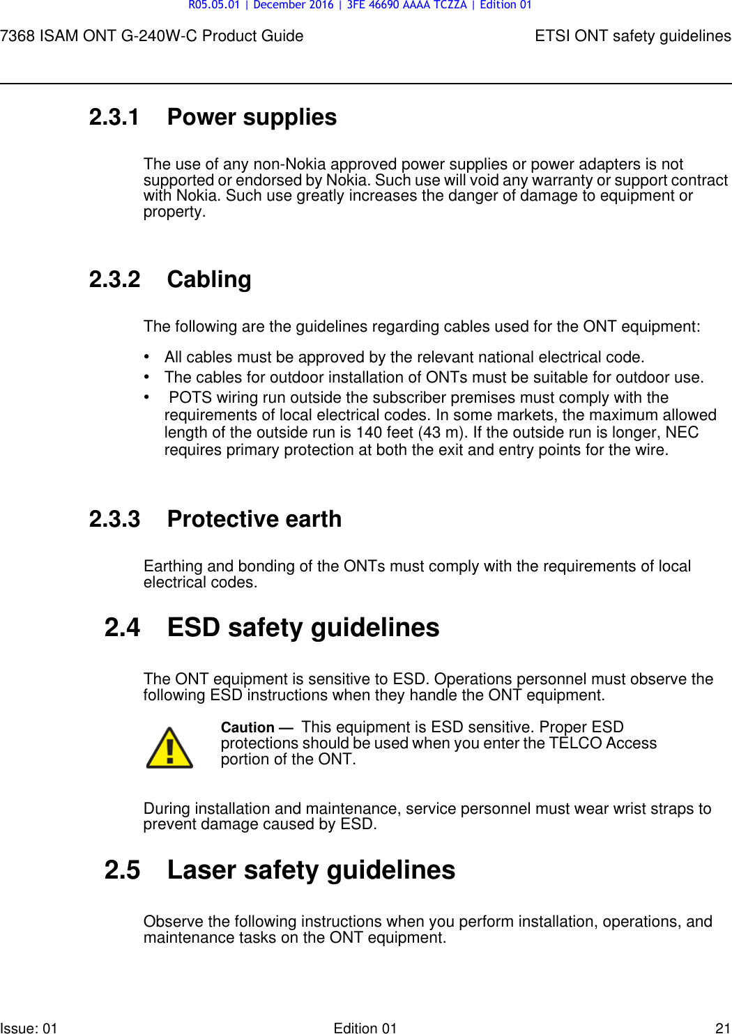 Page 21 of Alcatel Lucent Bell G240W-C GPON ONU User Manual 7368 ISAM ONT G 240W B Product Guide