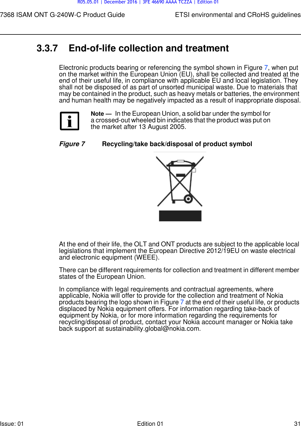 Page 31 of Alcatel Lucent Bell G240W-C GPON ONU User Manual 7368 ISAM ONT G 240W B Product Guide