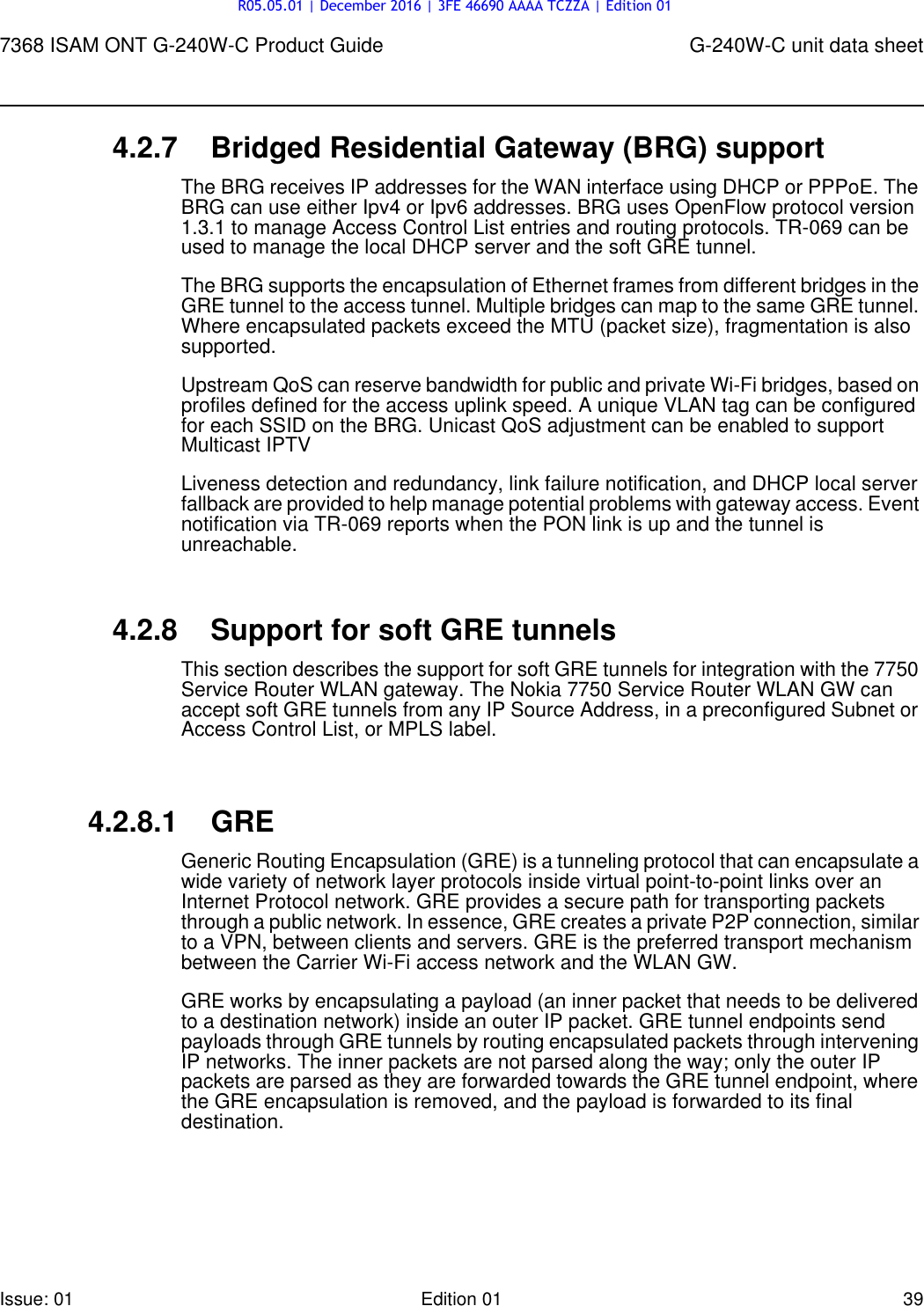 Page 39 of Alcatel Lucent Bell G240W-C GPON ONU User Manual 7368 ISAM ONT G 240W B Product Guide