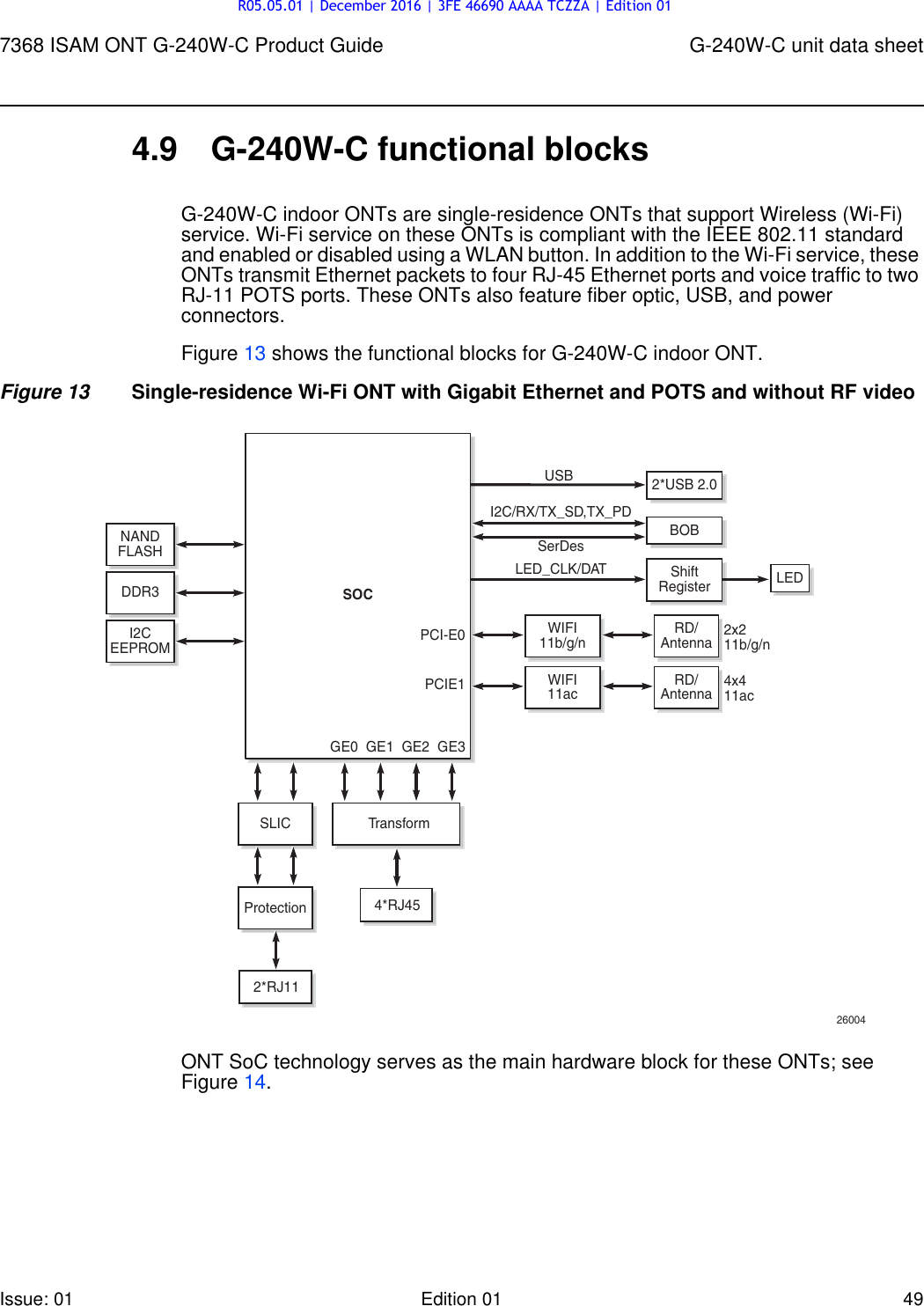 Page 49 of Alcatel Lucent Bell G240W-C GPON ONU User Manual 7368 ISAM ONT G 240W B Product Guide