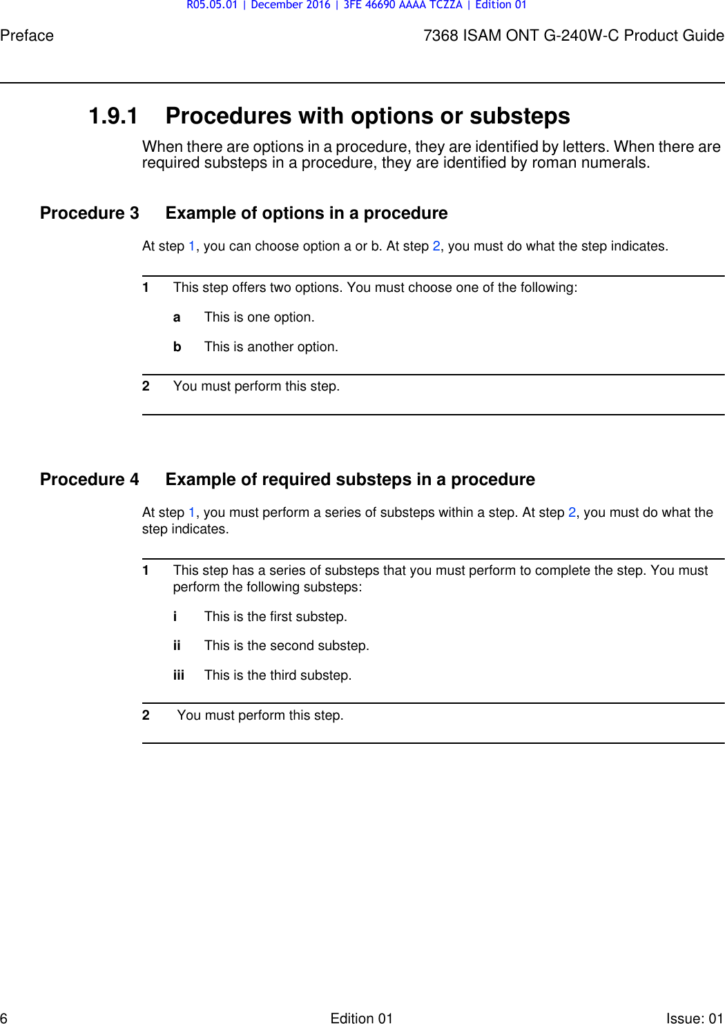Page 6 of Alcatel Lucent Bell G240W-C GPON ONU User Manual 7368 ISAM ONT G 240W B Product Guide