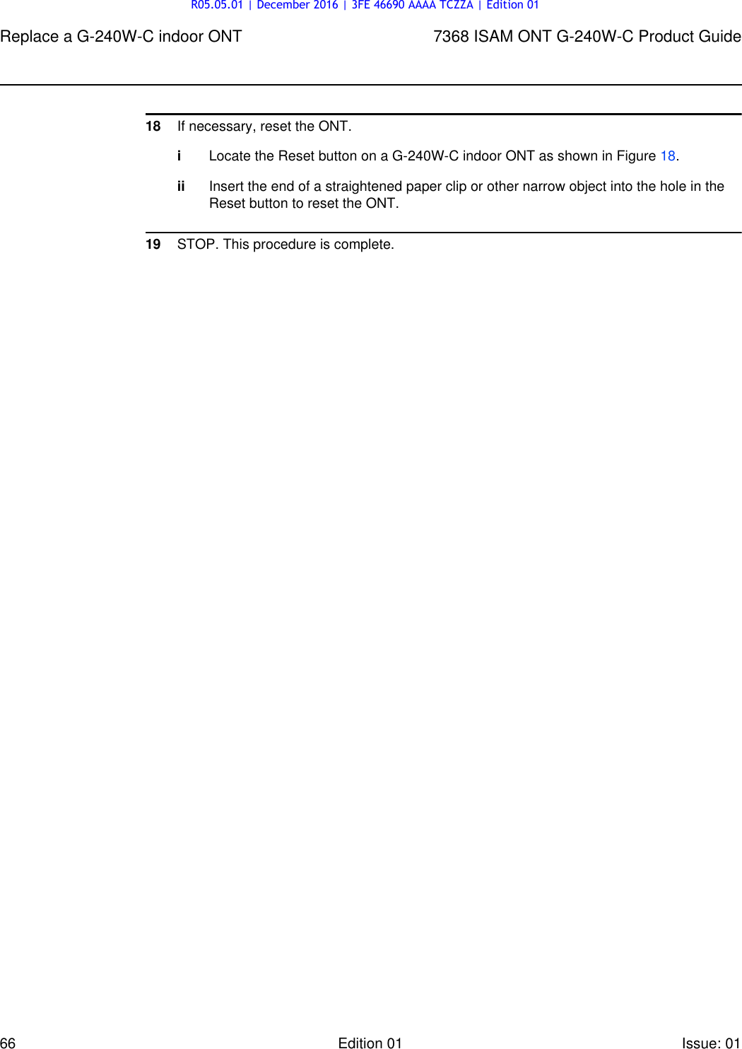 Page 66 of Alcatel Lucent Bell G240W-C GPON ONU User Manual 7368 ISAM ONT G 240W B Product Guide