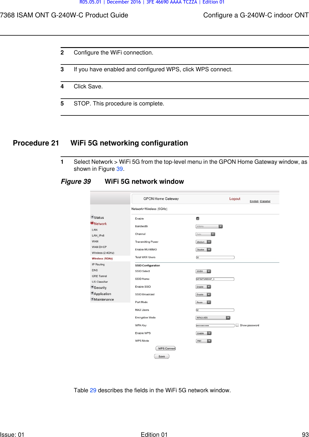 Page 93 of Alcatel Lucent Bell G240W-C GPON ONU User Manual 7368 ISAM ONT G 240W B Product Guide