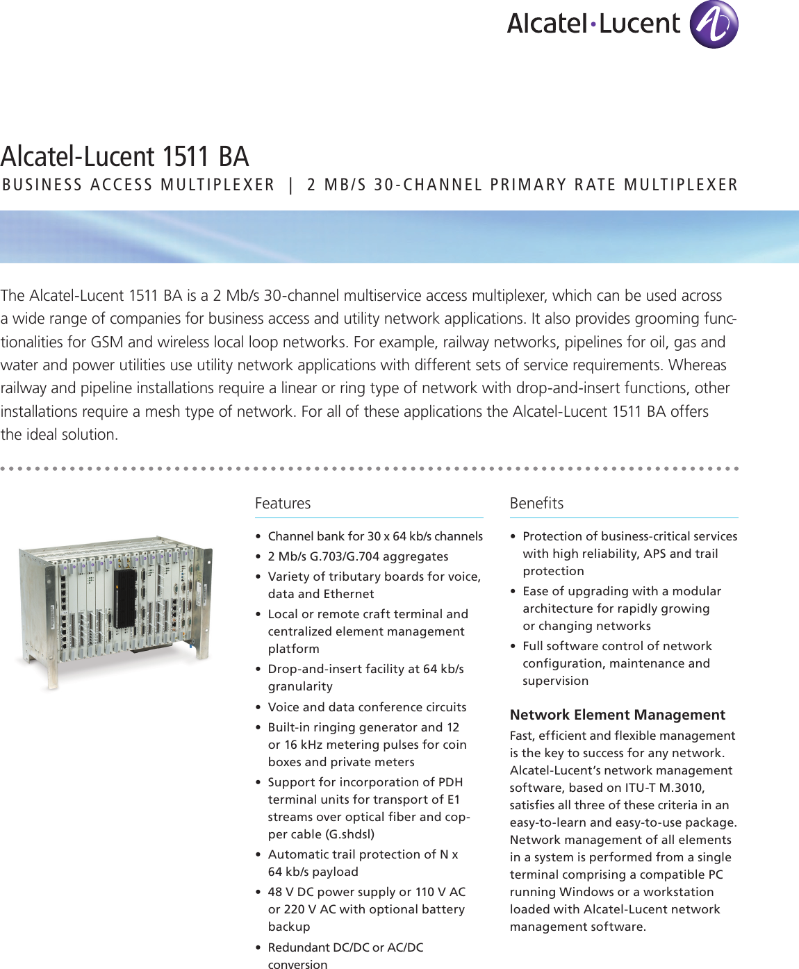 Page 1 of 4 - Alcatel-Lucent Alcatel-Lucent-1511-Ba-Users-Manual- CAR9718080111_ds (1511 BA) Alcatel-lucent-1511-ba-users-manual