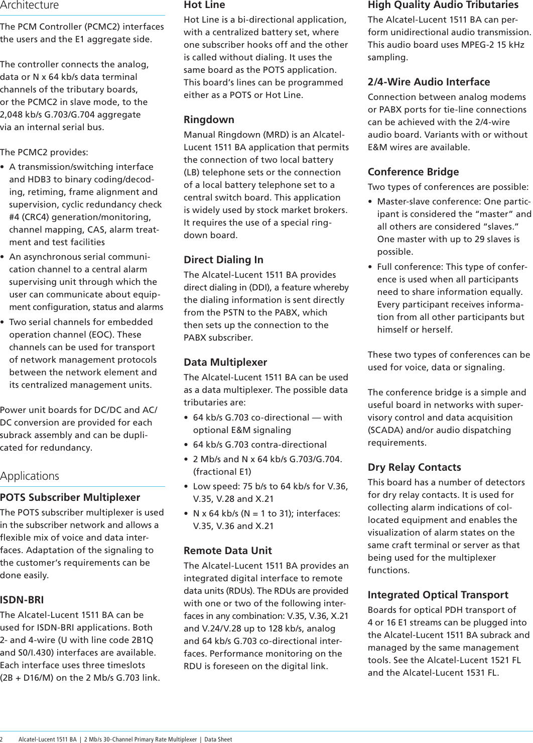 Page 2 of 4 - Alcatel-Lucent Alcatel-Lucent-1511-Ba-Users-Manual- CAR9718080111_ds (1511 BA) Alcatel-lucent-1511-ba-users-manual