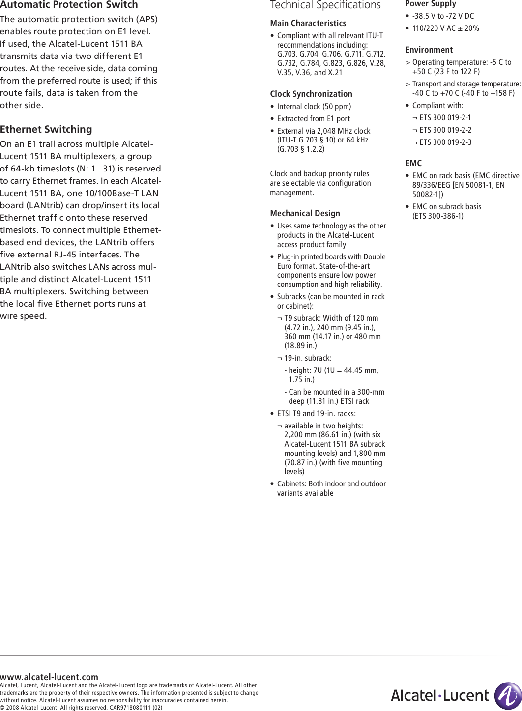 Page 4 of 4 - Alcatel-Lucent Alcatel-Lucent-1511-Ba-Users-Manual- CAR9718080111_ds (1511 BA) Alcatel-lucent-1511-ba-users-manual