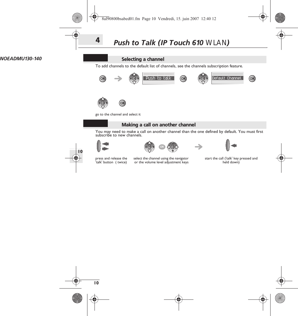 Page 10 of 12 - Alcatel-Lucent Alcatel-Lucent-Ip-Touch-310-Users-Manual- IP Touch Wireless LAN Phones 310 & 610 User Guide  Alcatel-lucent-ip-touch-310-users-manual