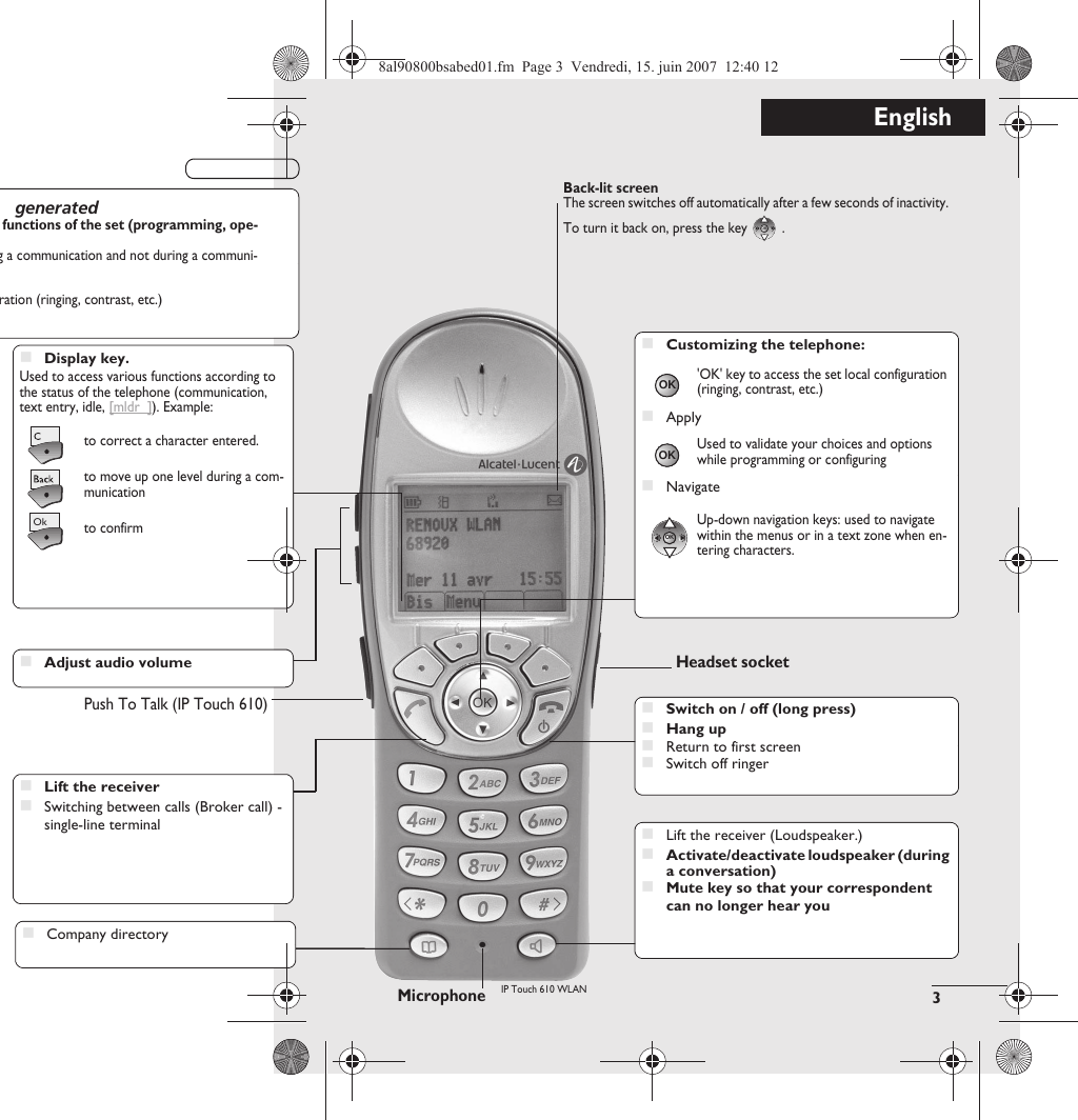 Page 3 of 12 - Alcatel-Lucent Alcatel-Lucent-Ip-Touch-310-Users-Manual- IP Touch Wireless LAN Phones 310 & 610 User Guide  Alcatel-lucent-ip-touch-310-users-manual