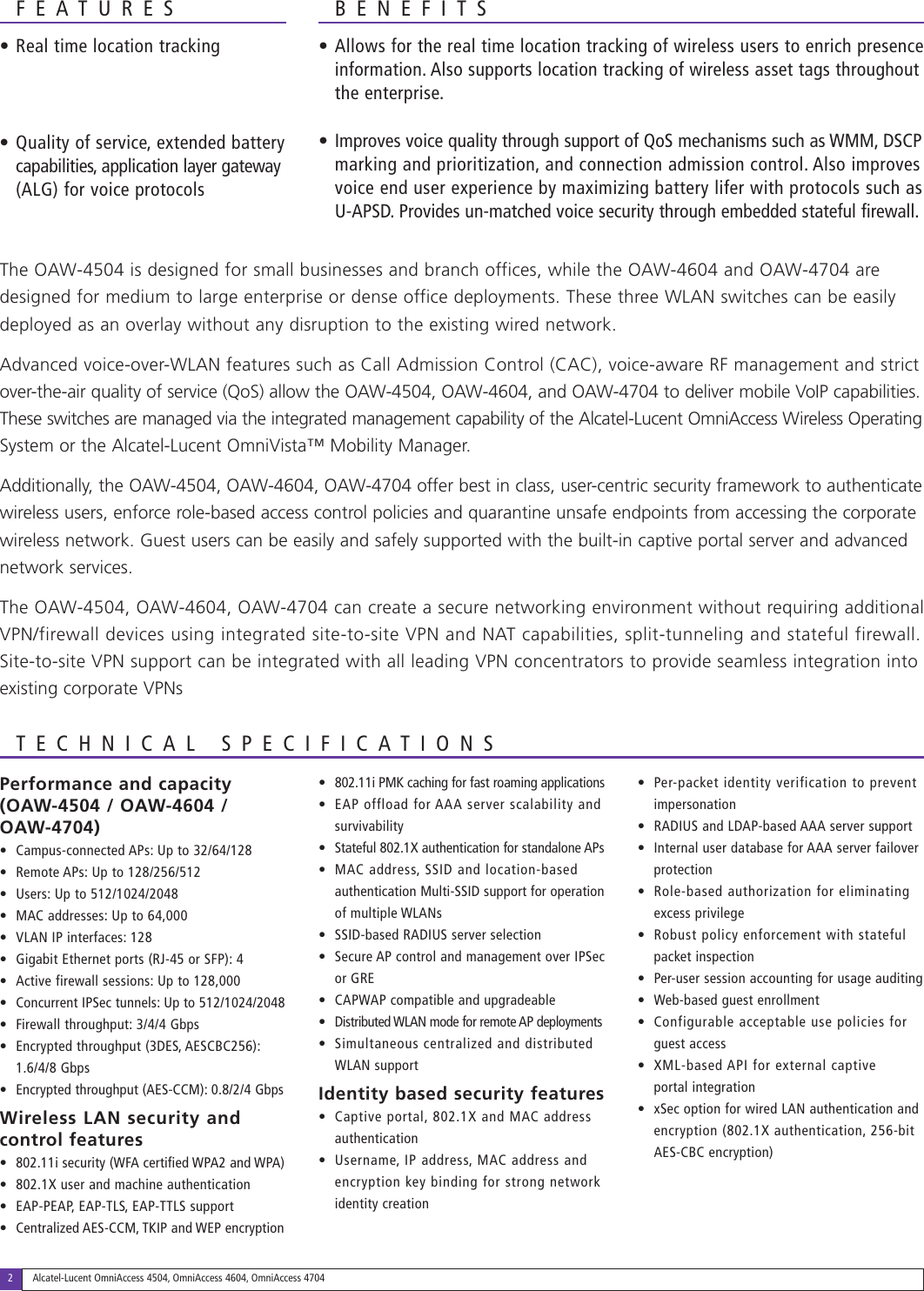 Page 2 of 4 - Alcatel-Lucent Alcatel-Lucent-Omniaccess-4504-Users-Manual- Aster_Marcom_Collateral_  Alcatel-lucent-omniaccess-4504-users-manual