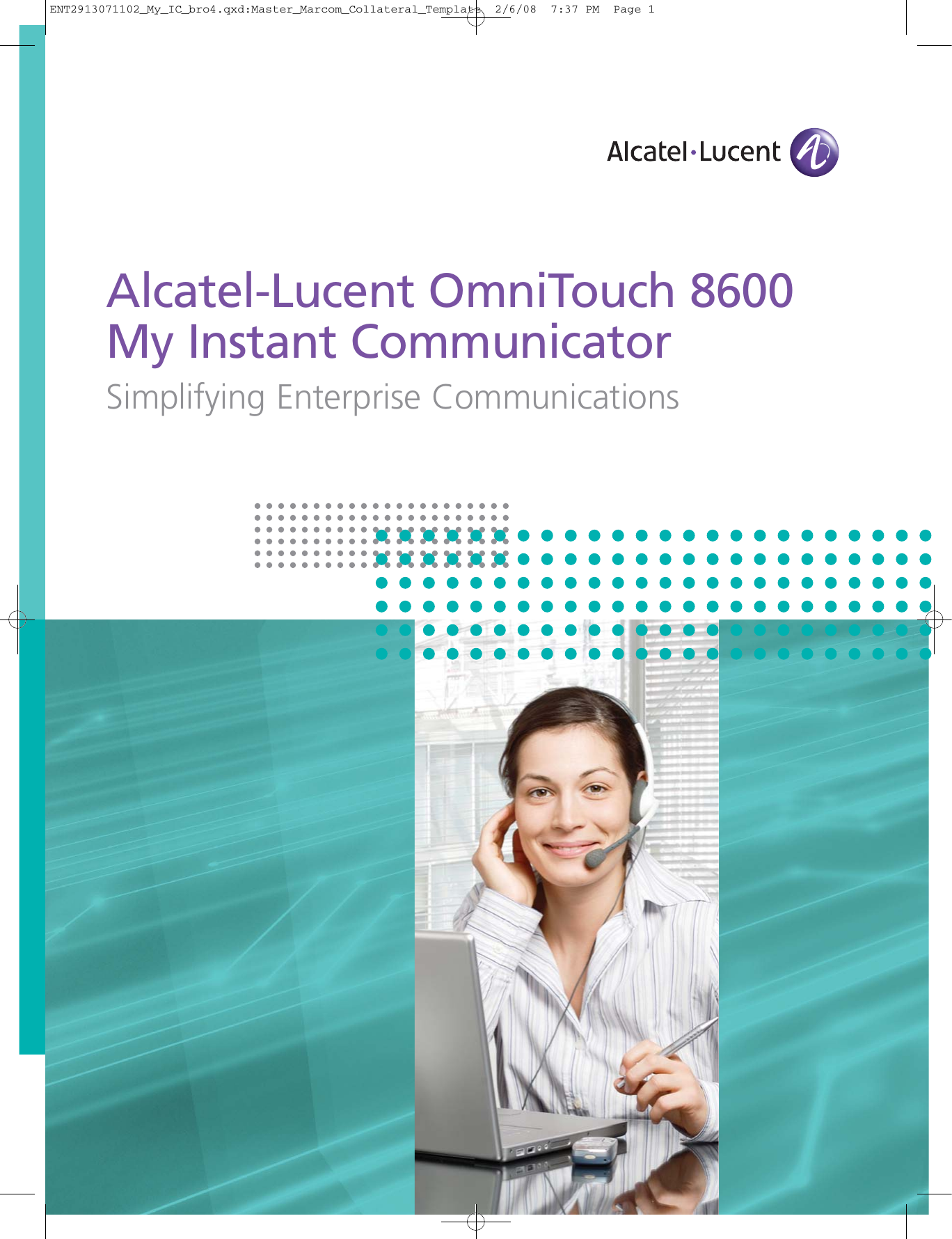 Page 1 of 8 - Alcatel-Lucent Alcatel-Lucent-Omnitouch-8600-Users-Manual- Unknown Alcatel-lucent-omnitouch-8600-users-manual