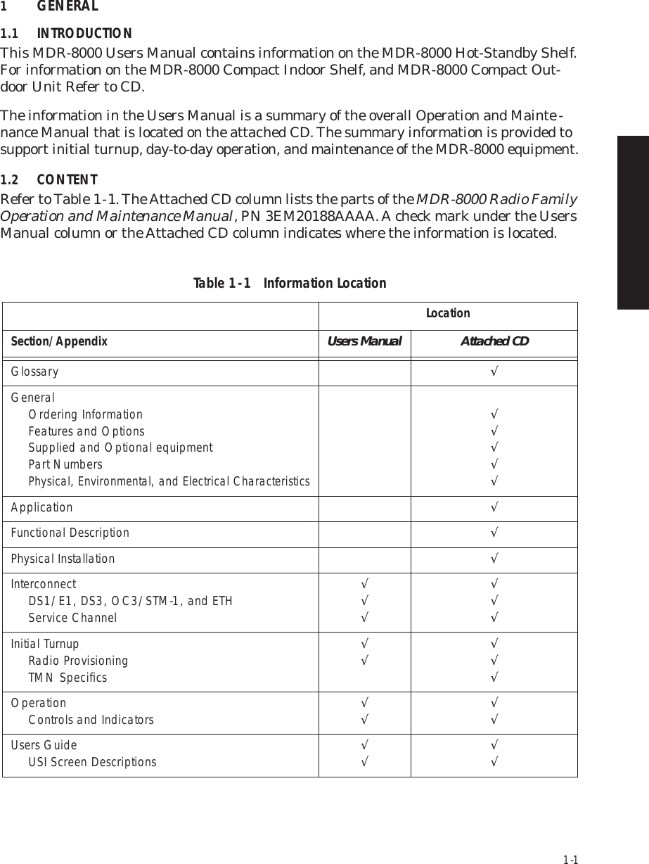 Page 13 of Alcatel USA 8702-50 MDR-8000 User Manual MDR 8000 Radio Family Users Manual Issue 9