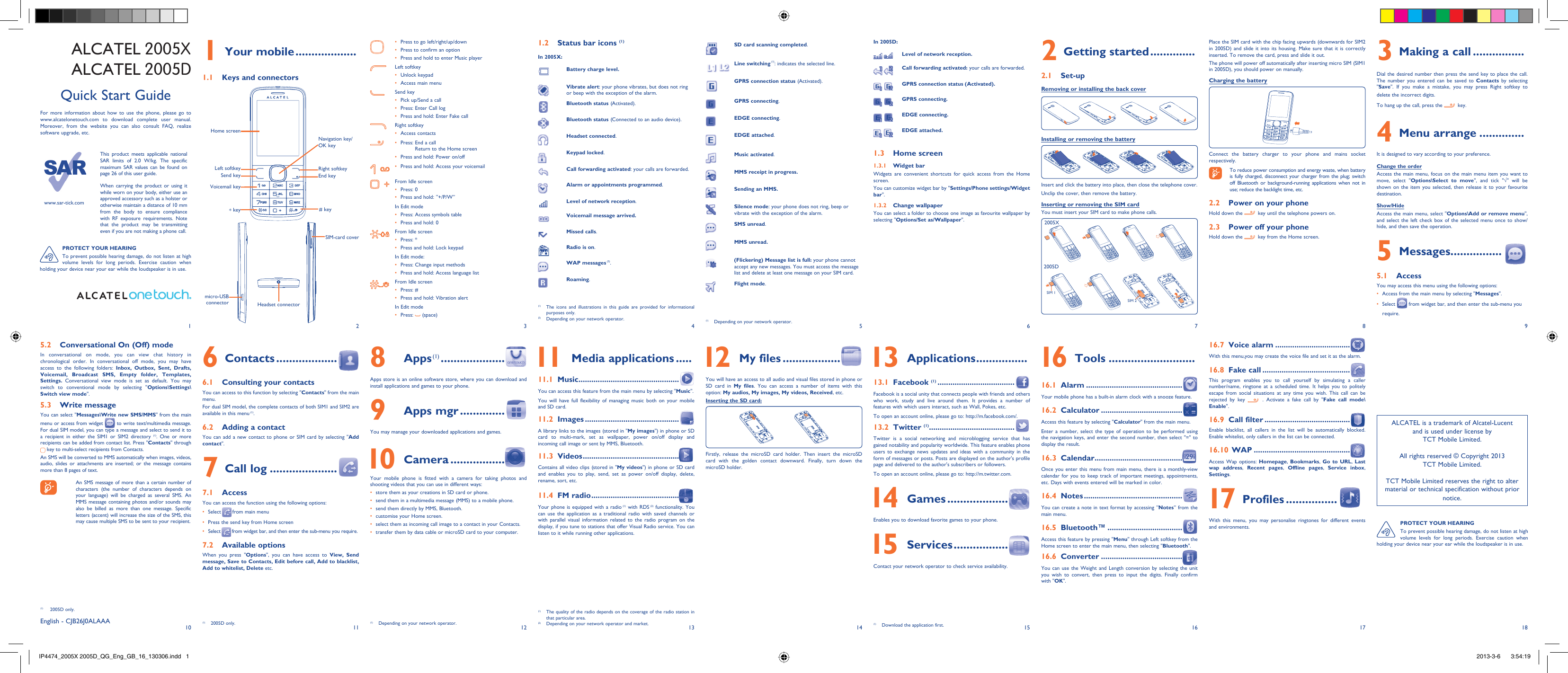 Page 1 of 2 - Alcatel Alcatel-2005-Quick-Start-Manual- IP4474_2005X 2005D_QG_Eng_GB_16_130306  Alcatel-2005-quick-start-manual