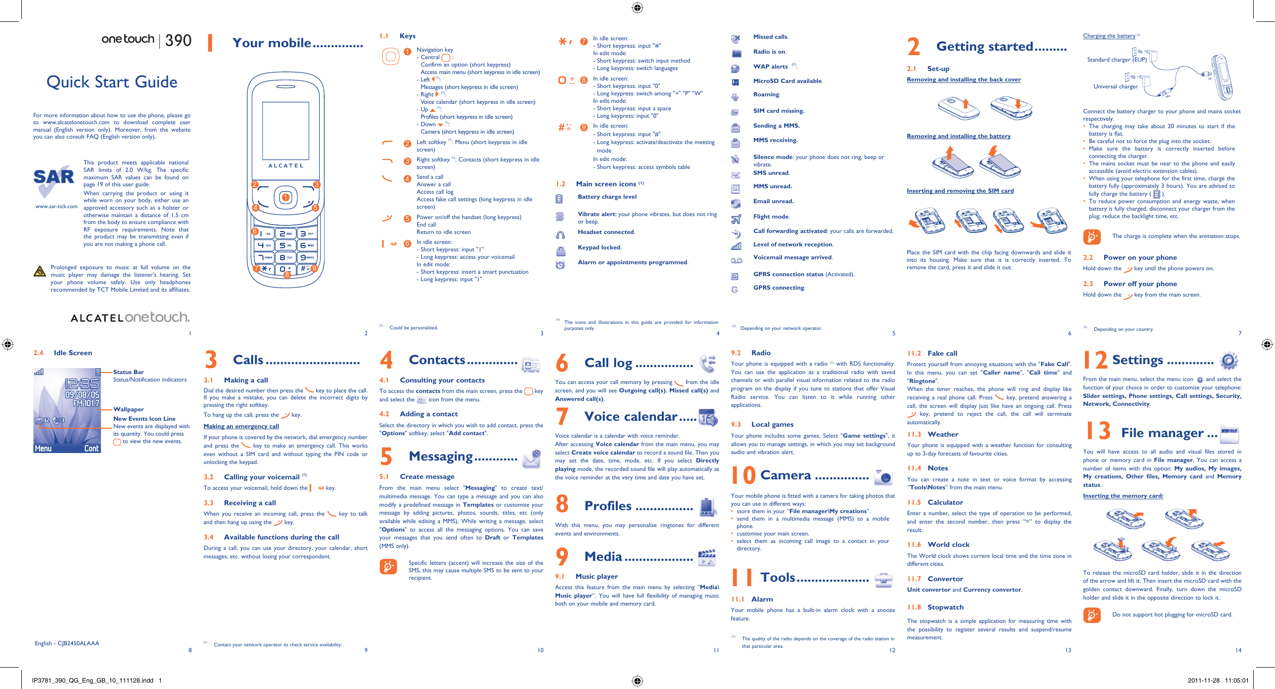 Page 1 of 2 - Alcatel Alcatel-390-Quick-Start-Manual- IP3781_390_QG_Eng_GB_10_111128  Alcatel-390-quick-start-manual