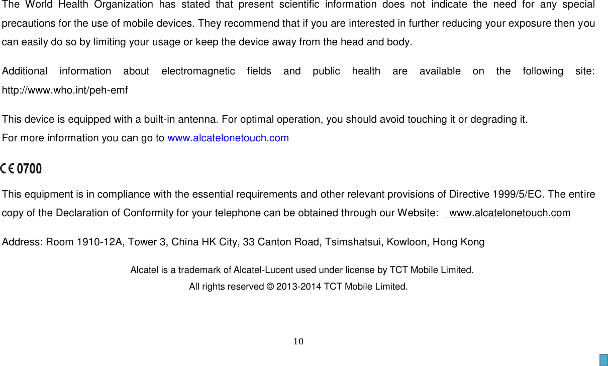 Page 11 of 11 - Alcatel Alcatel-Link-W800-Quick-Start-Manual- One Touch Y280 Quick Start  Alcatel-link-w800-quick-start-manual