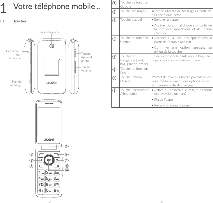 Page 2 of 7 - Alcatel  Go-flip-2-quick-start-guide-for-Bell-french