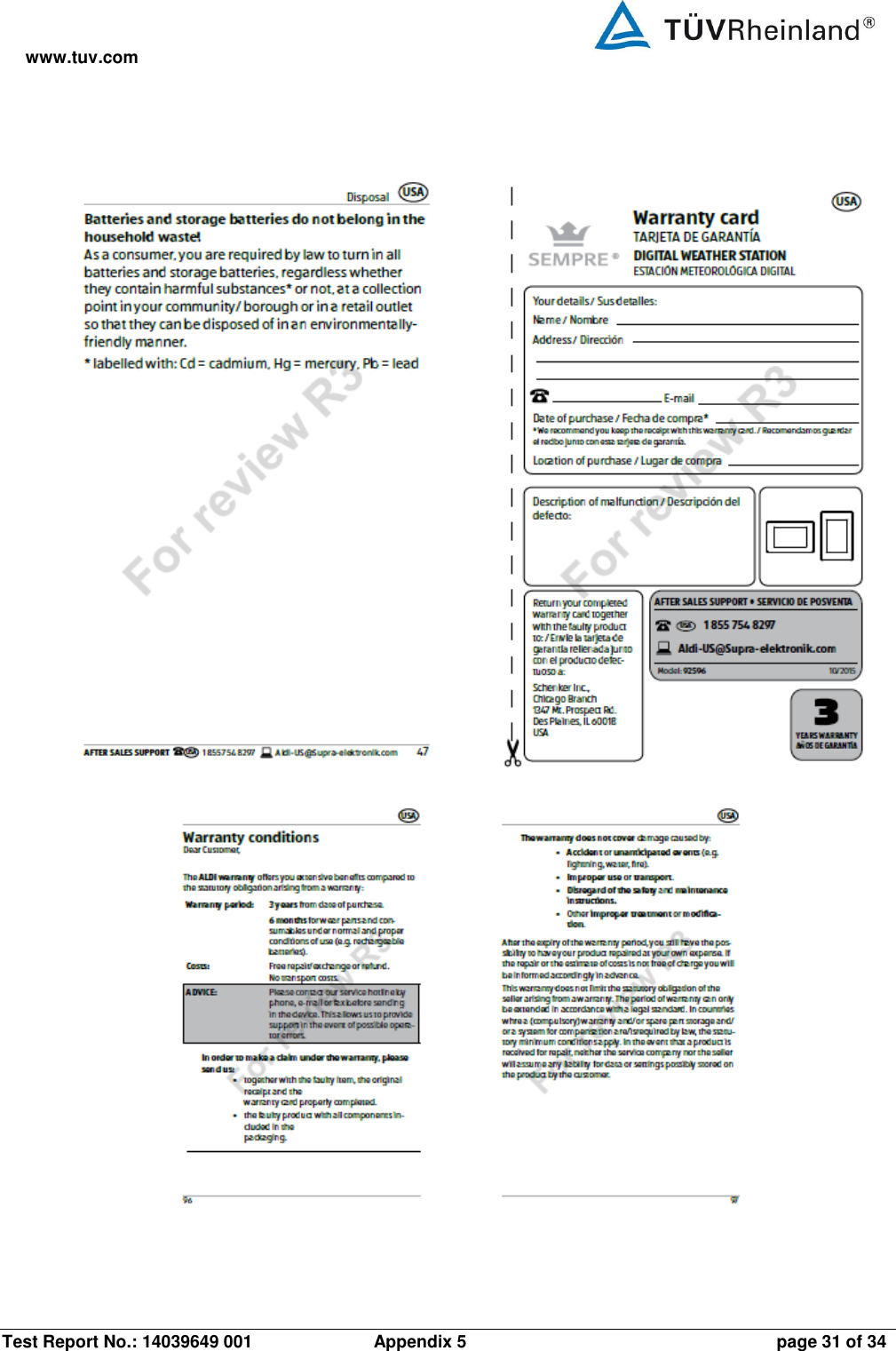 www.tuv.com Test Report No.: 14039649 001  Appendix 5  page 31 of 34         