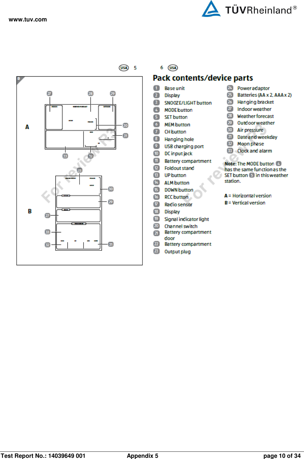 www.tuv.com Test Report No.: 14039649 001  Appendix 5  page 10 of 34     