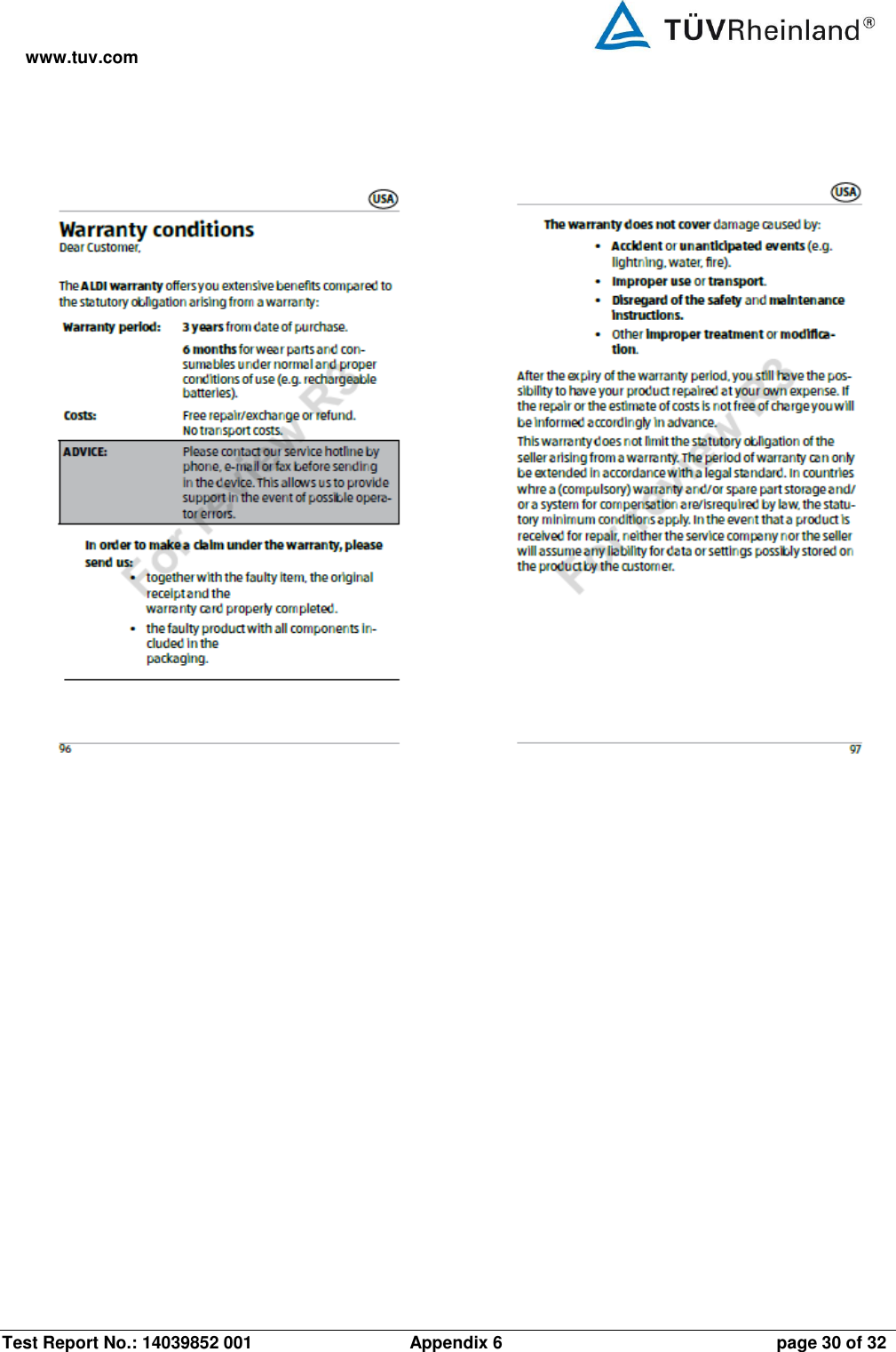 www.tuv.com Test Report No.: 14039852 001                 Appendix 6  page 30 of 32     