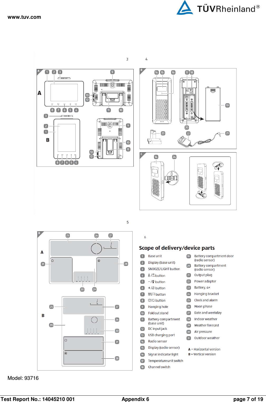 www.tuv.com Test Report No.: 14045210 001                 Appendix 6  page 7 of 19  Model: 93716 