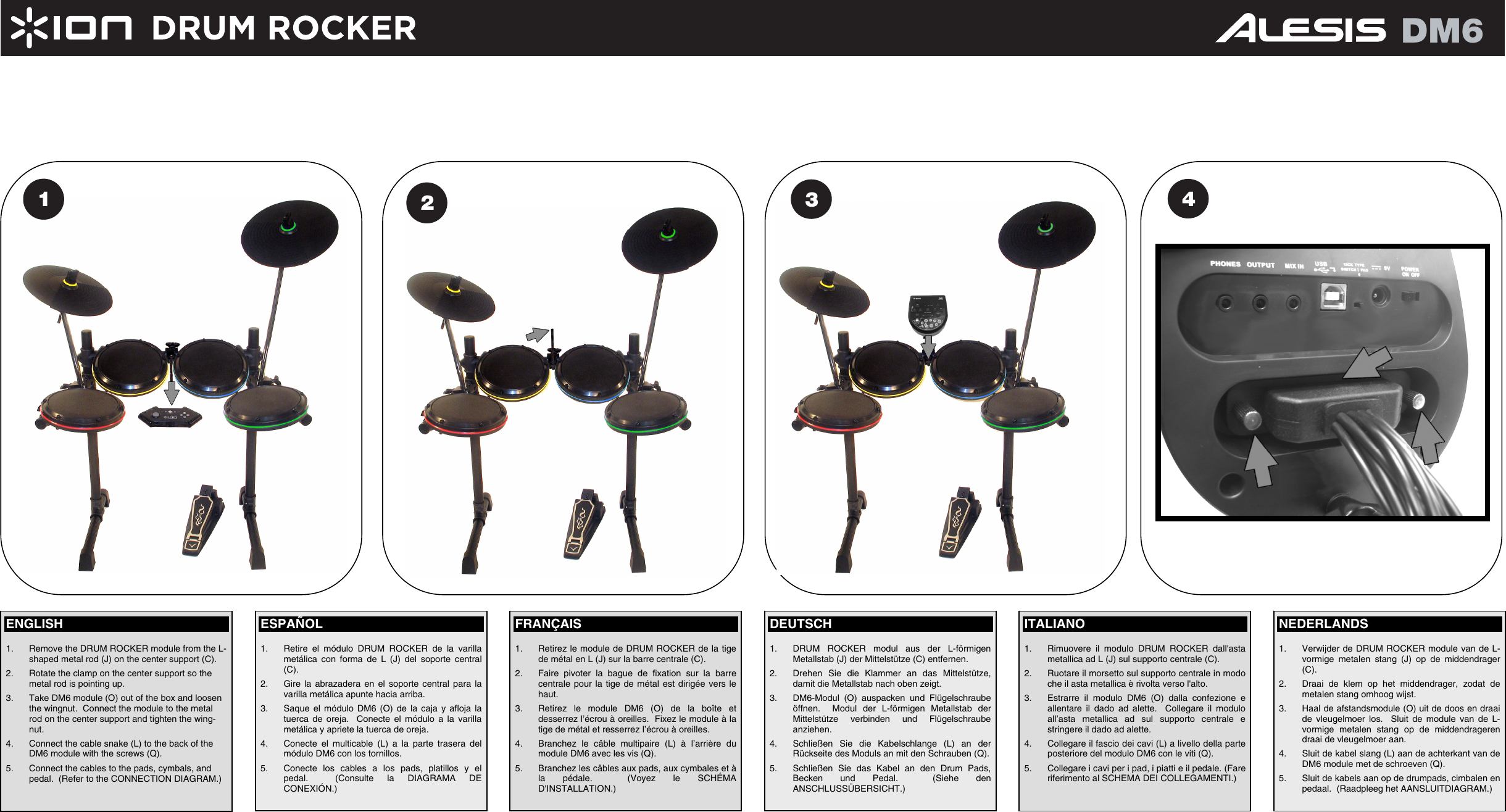 Page 1 of 2 - Alesis Alesis-Dm6-Installation-Manual- Drum Rocker/DM6 - Assembly Manual V1.0  Alesis-dm6-installation-manual