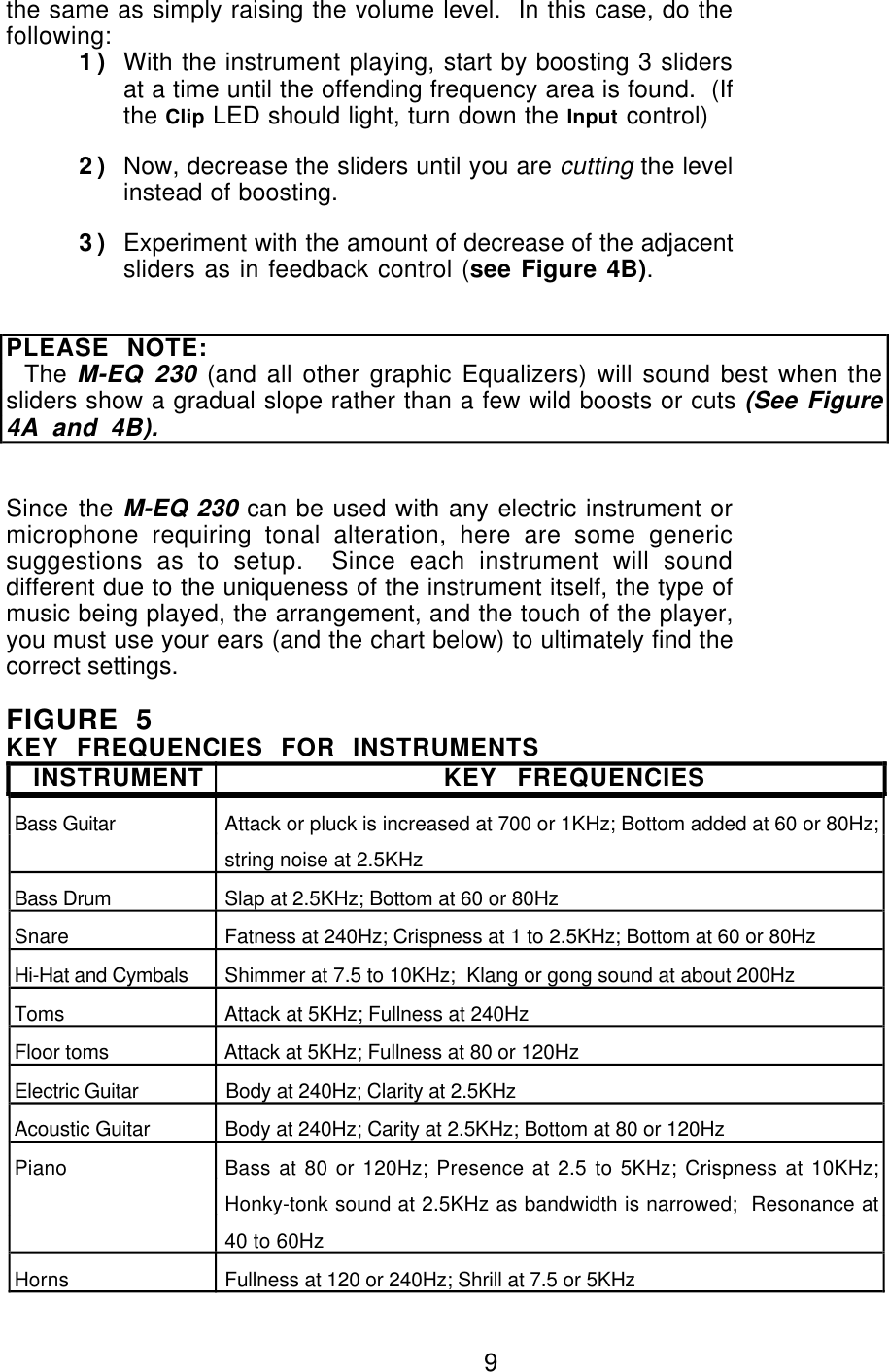 Page 9 of 11 - Alesis Alesis-M-Eq230-Users-Manual- M-EQ MANUAL  Alesis-m-eq230-users-manual