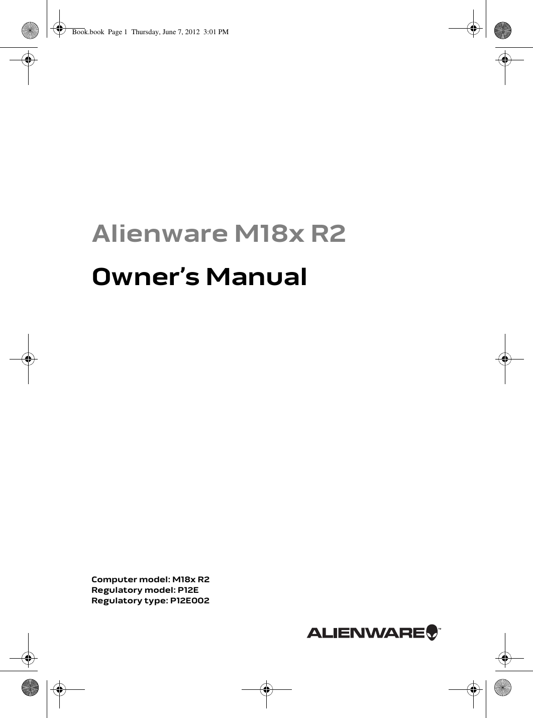 Alienware M18X R2 Users Manual Owner's