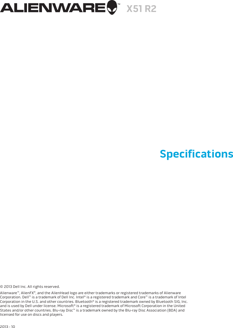 Page 1 of 4 - Alienware Alienware-X51-R2-Users-Manual- X51 R2 Specifications (Accessibility Compliant)  Alienware-x51-r2-users-manual