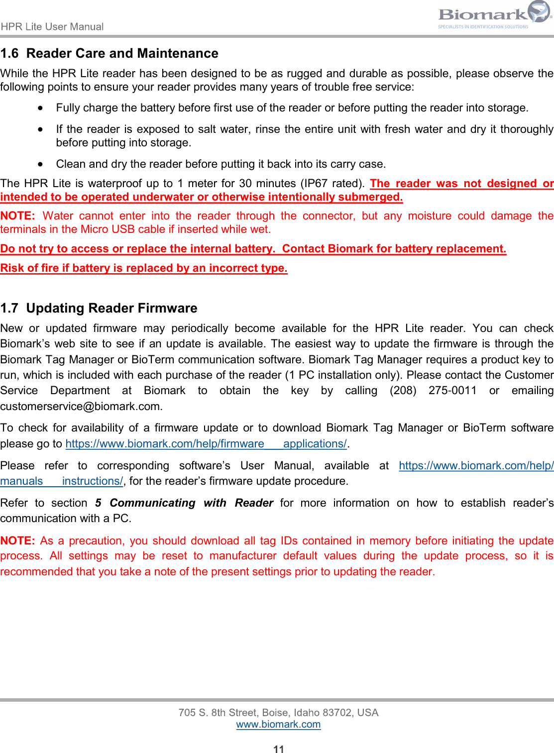 Page 11 of Allflex USA 30012 Handheld Pit Tag reader with Bluetooth function User Manual HPR Lite