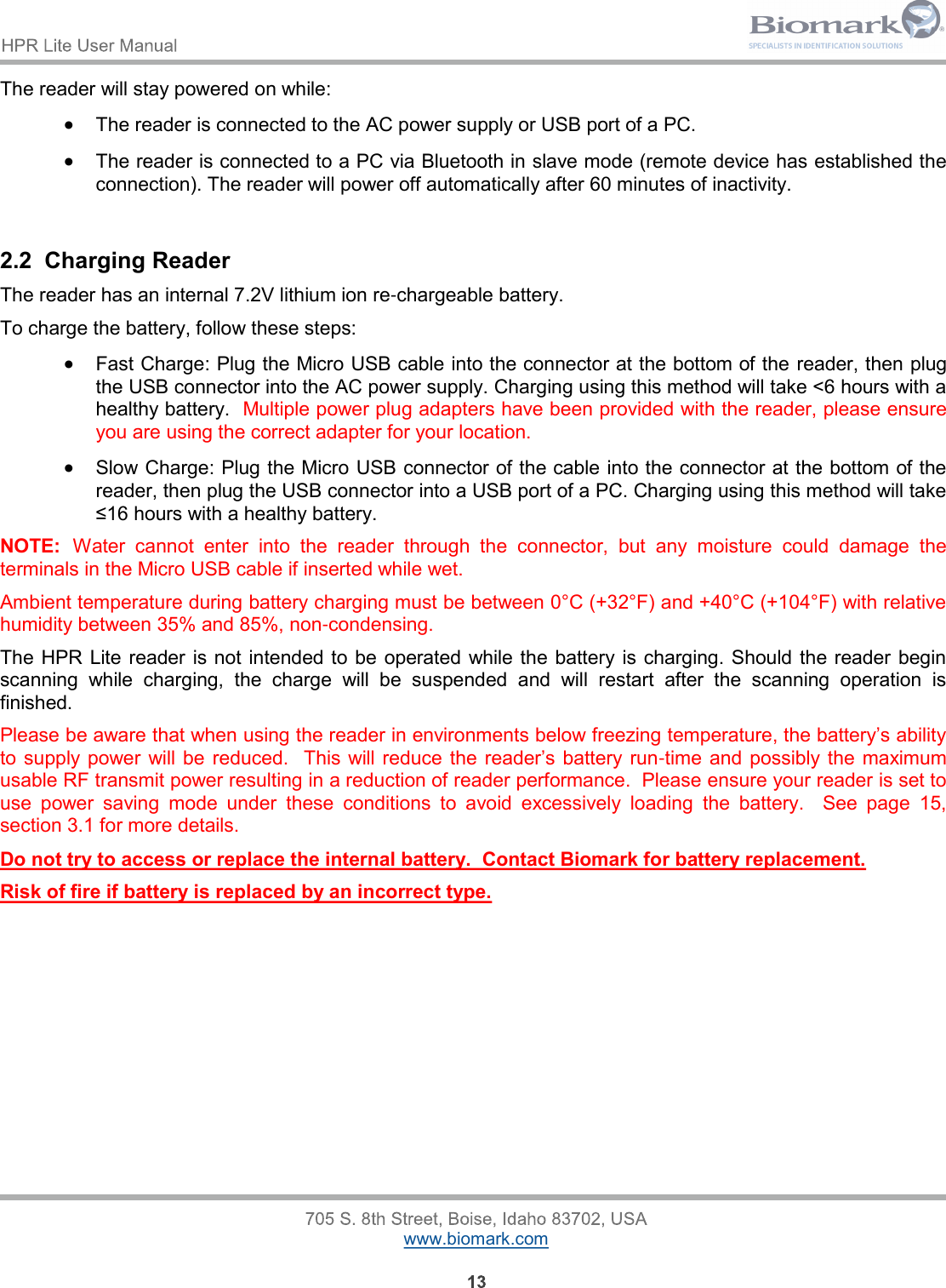 Page 13 of Allflex USA 30012 Handheld Pit Tag reader with Bluetooth function User Manual HPR Lite