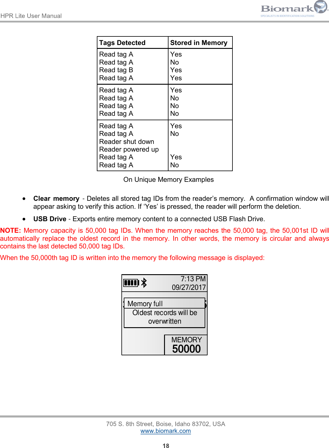 Page 18 of Allflex USA 30012 Handheld Pit Tag reader with Bluetooth function User Manual HPR Lite