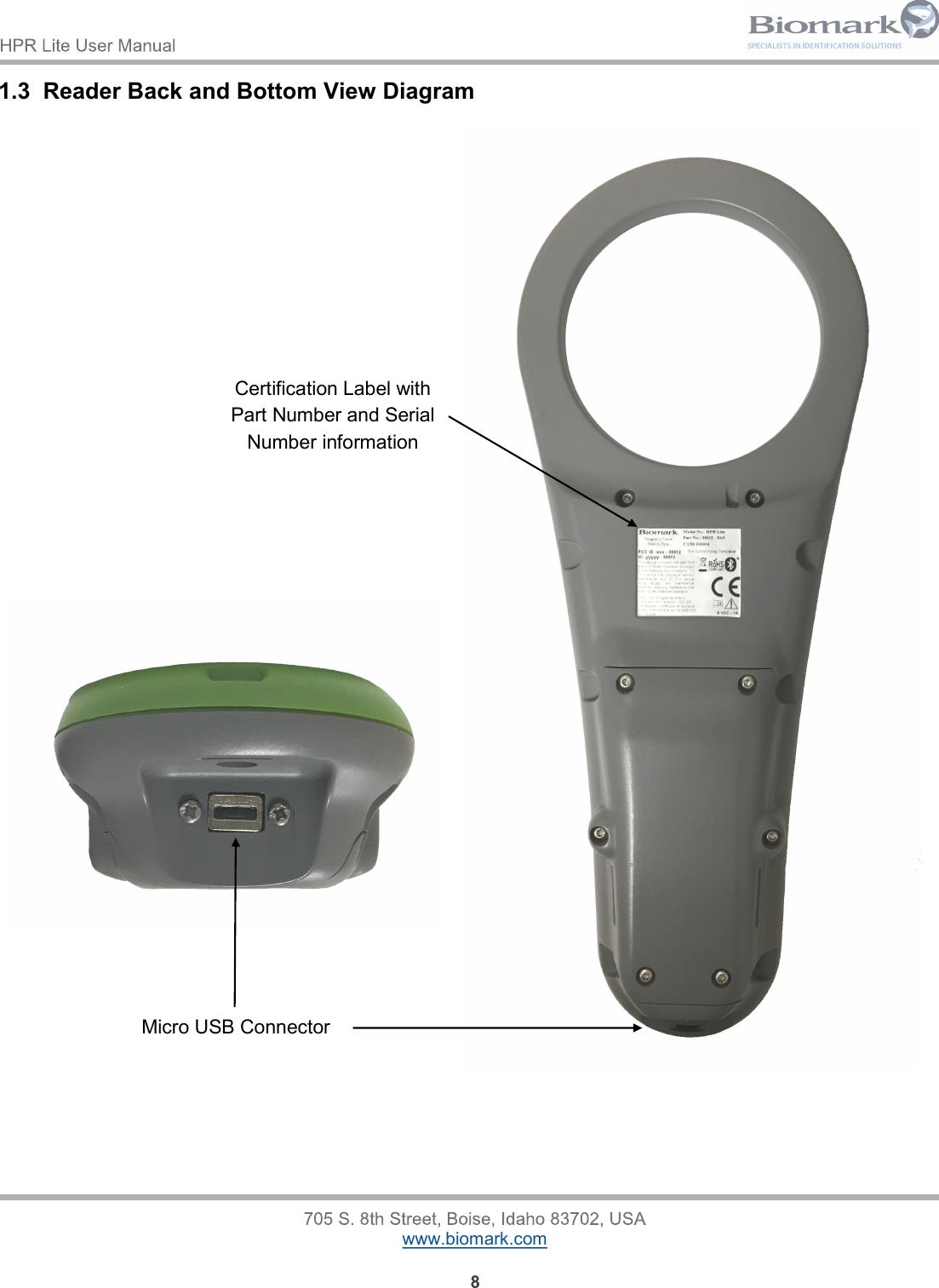 Page 8 of Allflex USA 30012 Handheld Pit Tag reader with Bluetooth function User Manual HPR Lite