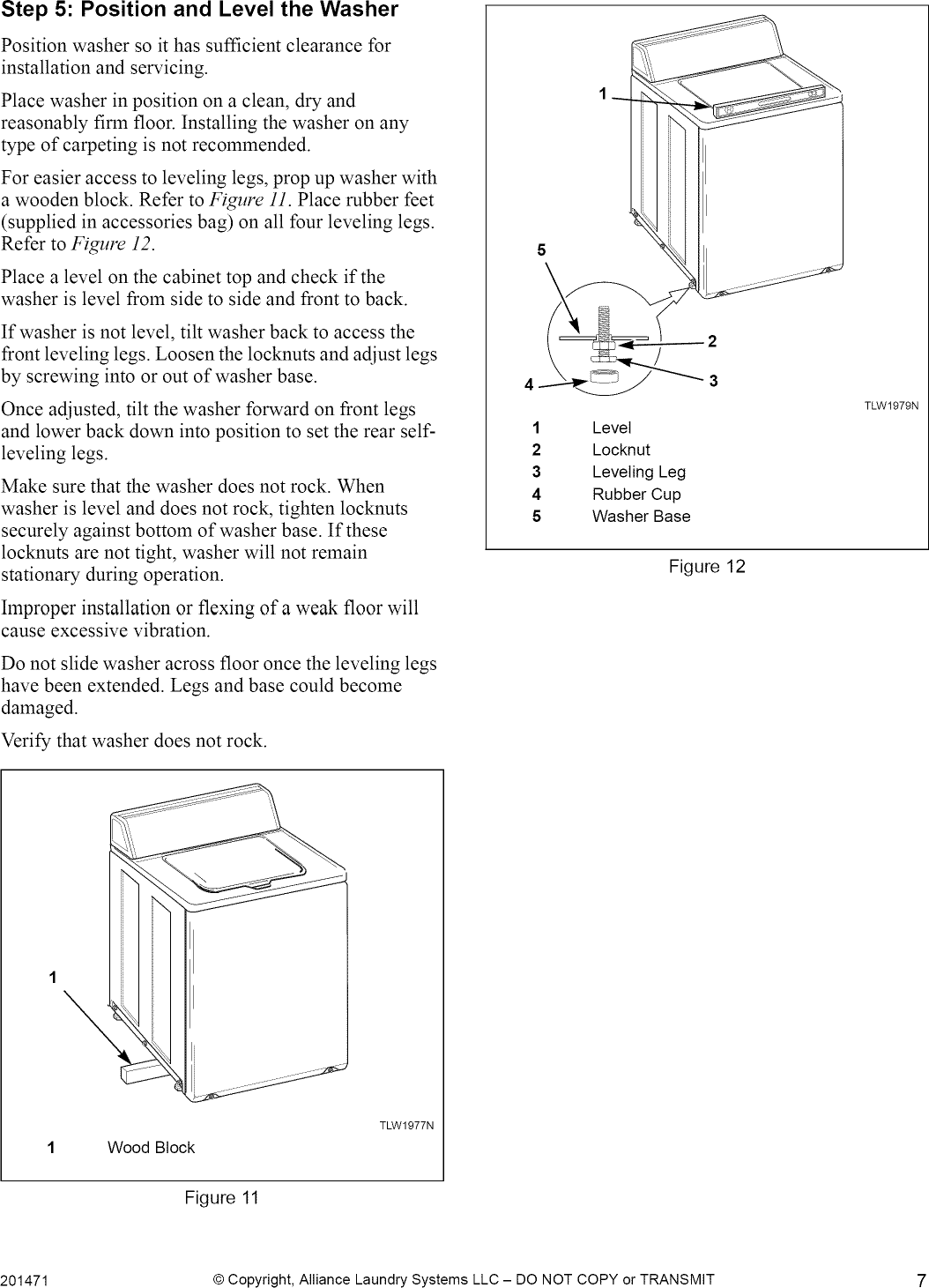 Alliance AWN311SP111TW01 User Manual WASHER Manuals And Guides 1205270L
