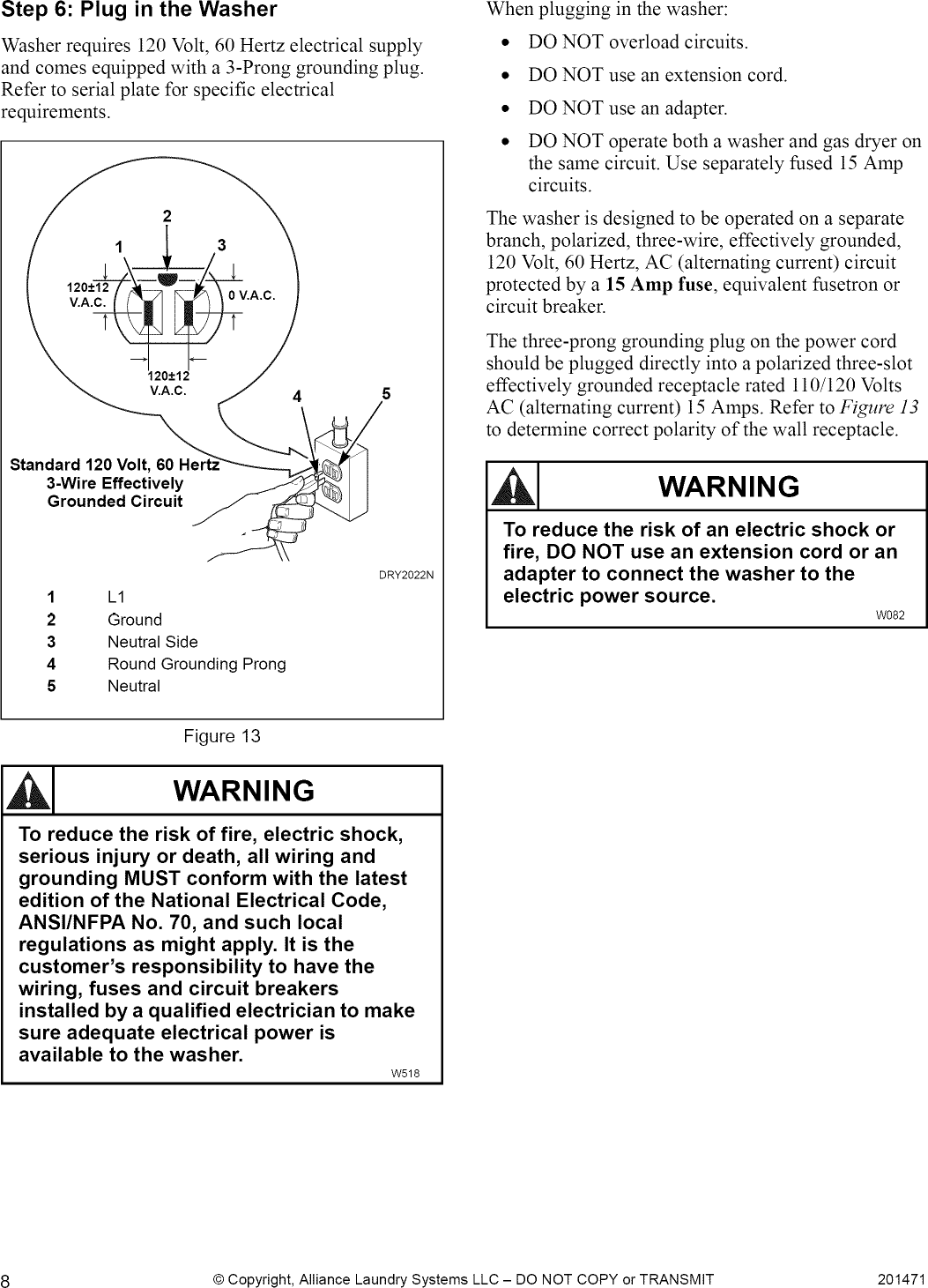 Page 8 of 11 - Alliance AWN311SP111TW01 User Manual WASHER - Manuals And Guides 1205270L