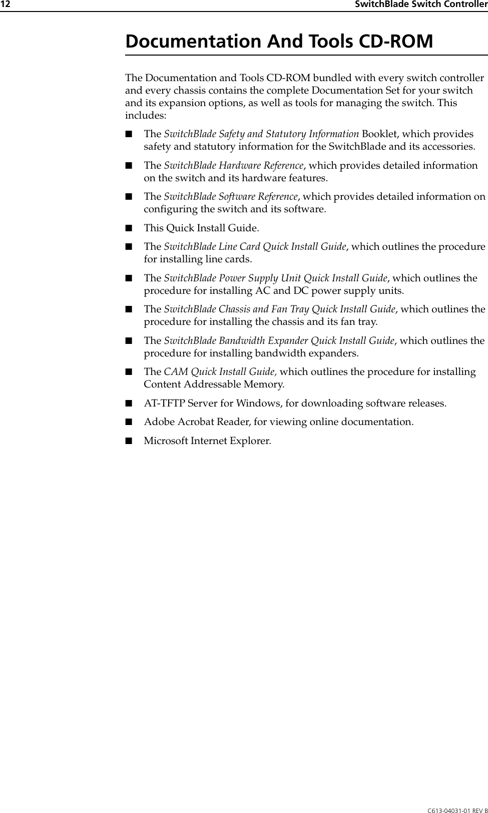 Page 12 of 12 - Allied-Telesis Allied-Telesis-Switch-Controller-Users-Manual- SwitchBlade Switch Controller Quick Install Guide  Allied-telesis-switch-controller-users-manual