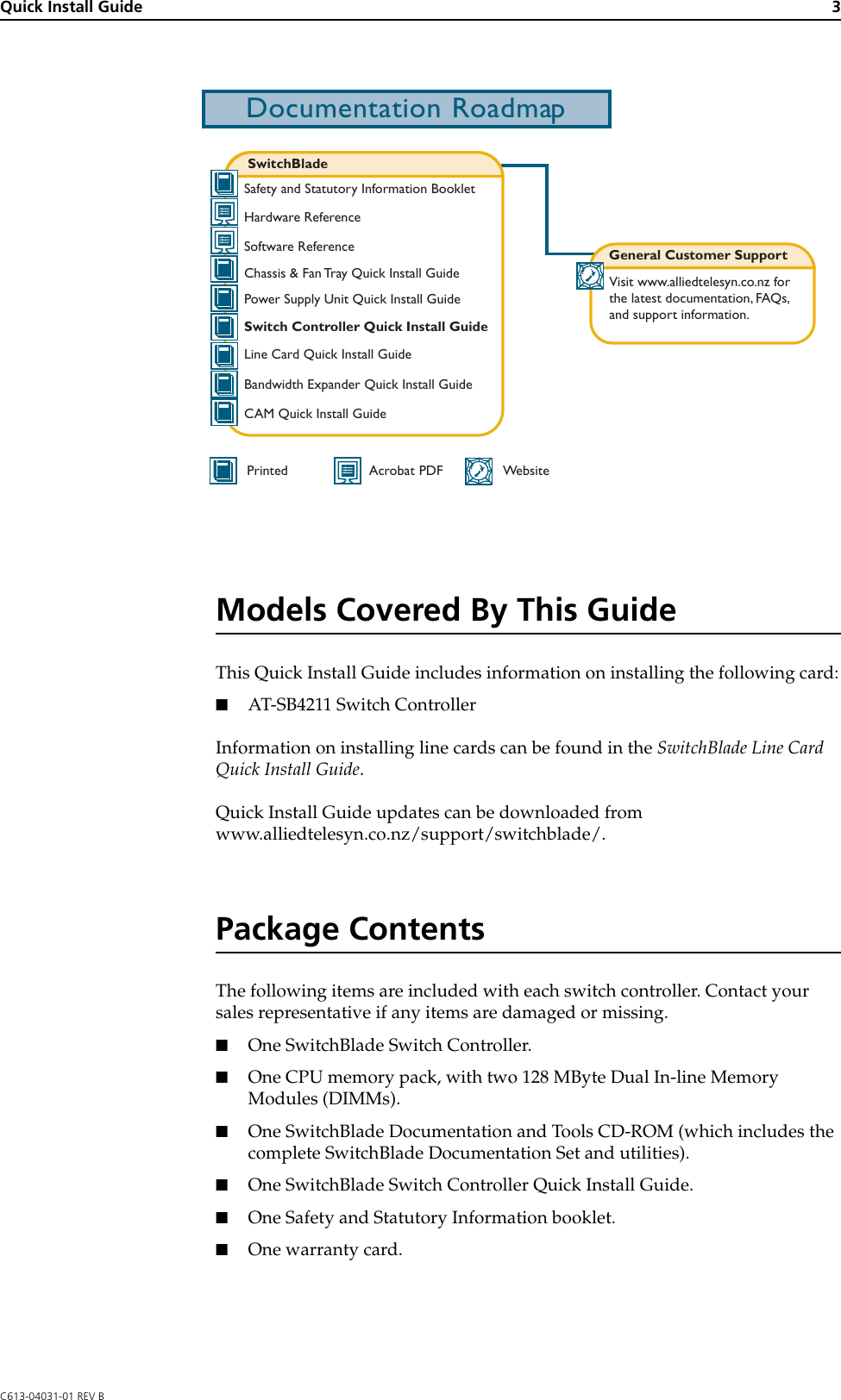 Page 3 of 12 - Allied-Telesis Allied-Telesis-Switch-Controller-Users-Manual- SwitchBlade Switch Controller Quick Install Guide  Allied-telesis-switch-controller-users-manual