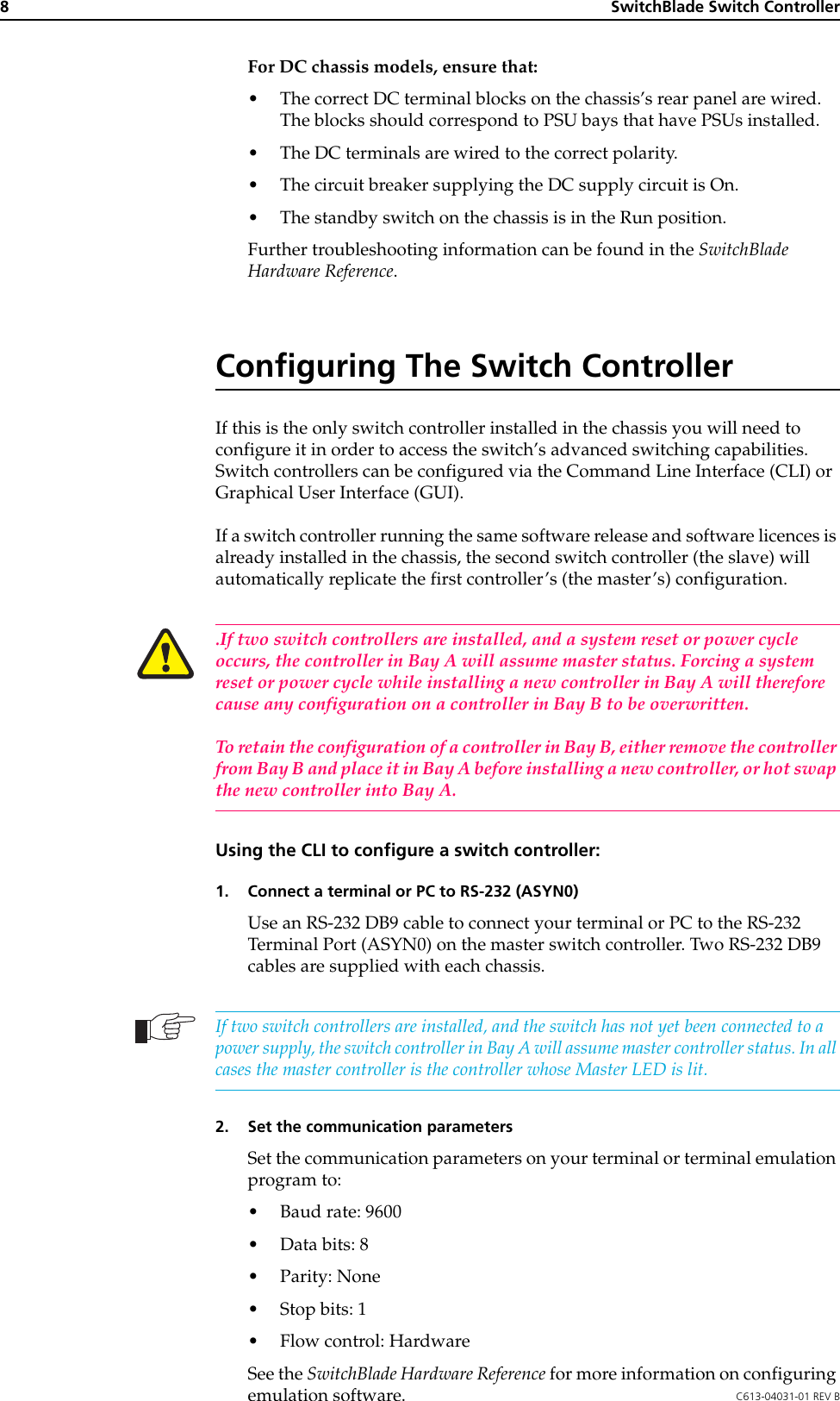 Page 8 of 12 - Allied-Telesis Allied-Telesis-Switch-Controller-Users-Manual- SwitchBlade Switch Controller Quick Install Guide  Allied-telesis-switch-controller-users-manual