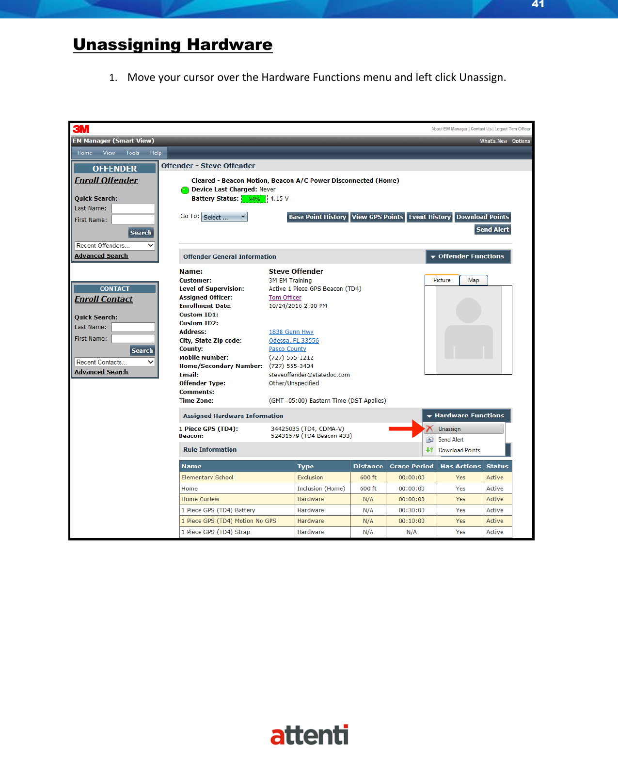 Page 41 of Allied Universal Electronic Monitoring US TSSDB-830-5 1-Piece Home Curfew RF Monitoring Unit User Manual 