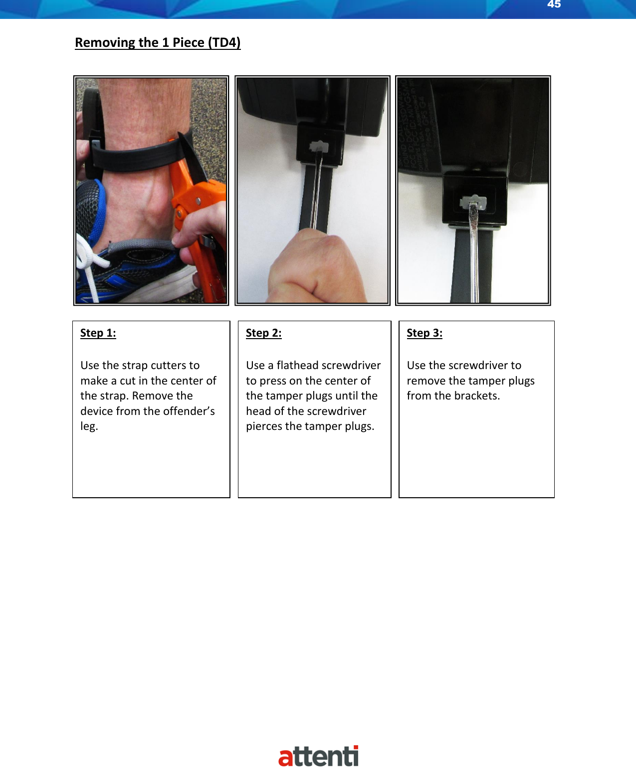 Page 45 of Allied Universal Electronic Monitoring US TSSDB-830-5 1-Piece Home Curfew RF Monitoring Unit User Manual 