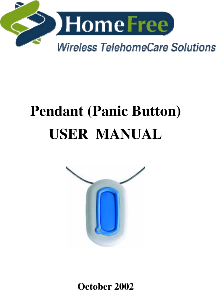    Pendant (Panic Button)  USER  MANUAL       October 2002   