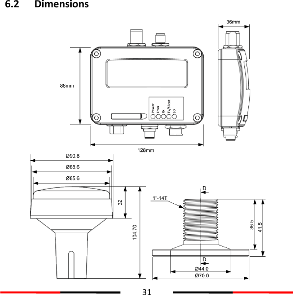 31  6.2 Dimensions  