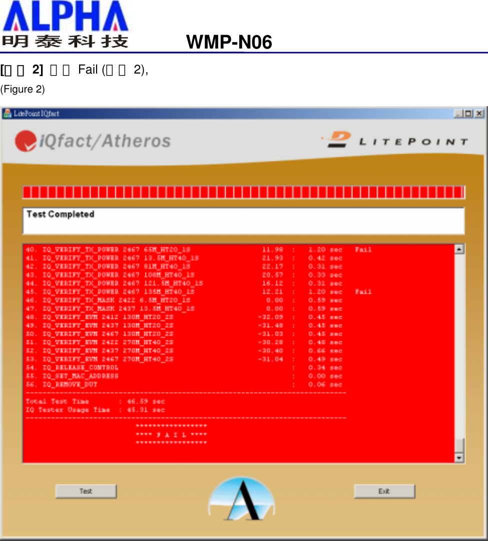                                                              WMP-N06[步驟 2]  測試 Fail (如圖 2), (Figure 2)  