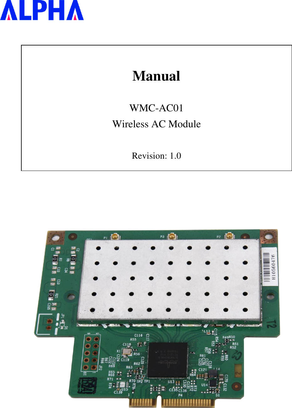      Manual  WMC-AC01 Wireless AC Module  Revision: 1.0               