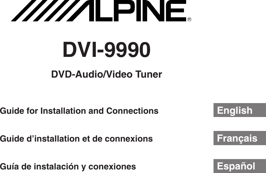 Alpine Dvi 9990 Users Manual 9990I/MCover