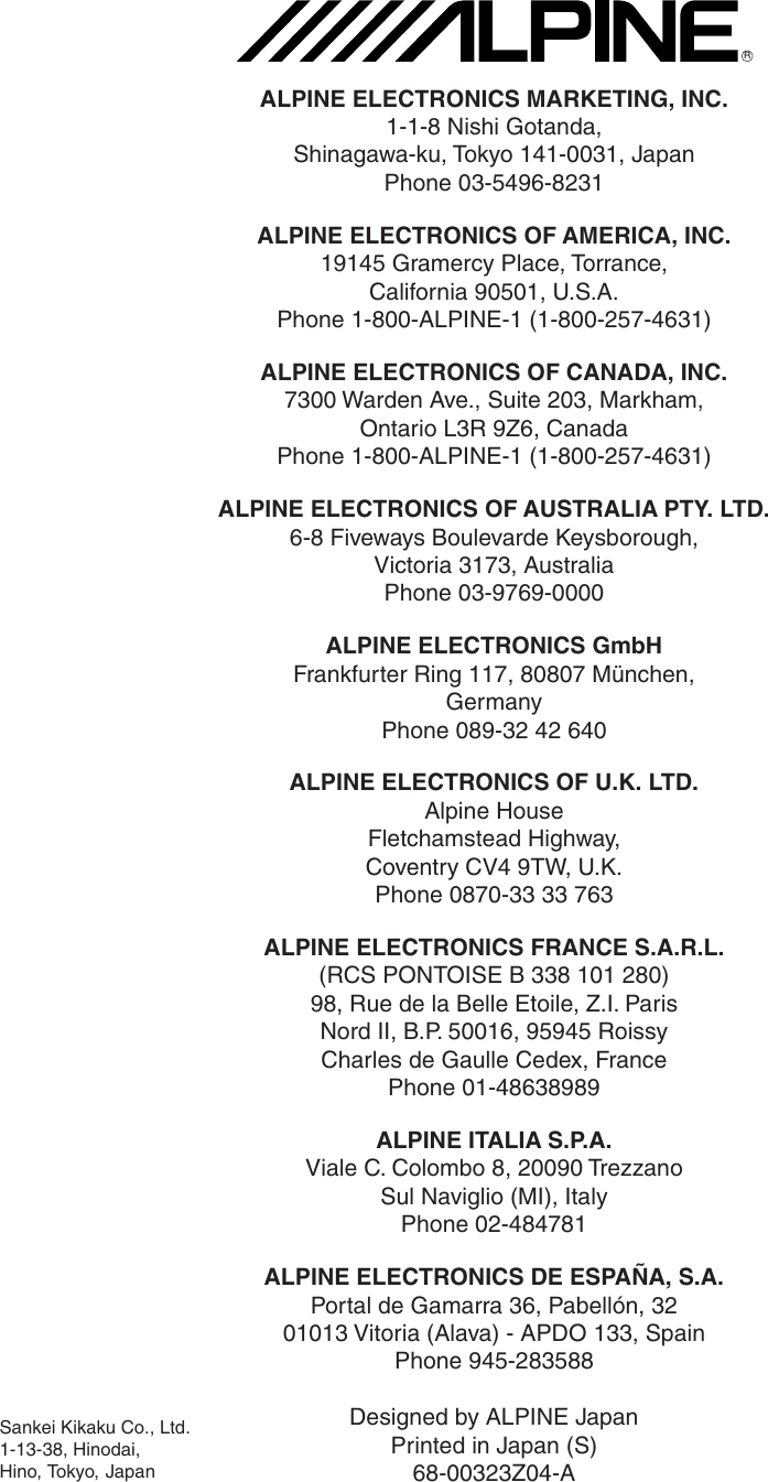 Alpine Dvi 9990 Users Manual 9990I/MCover