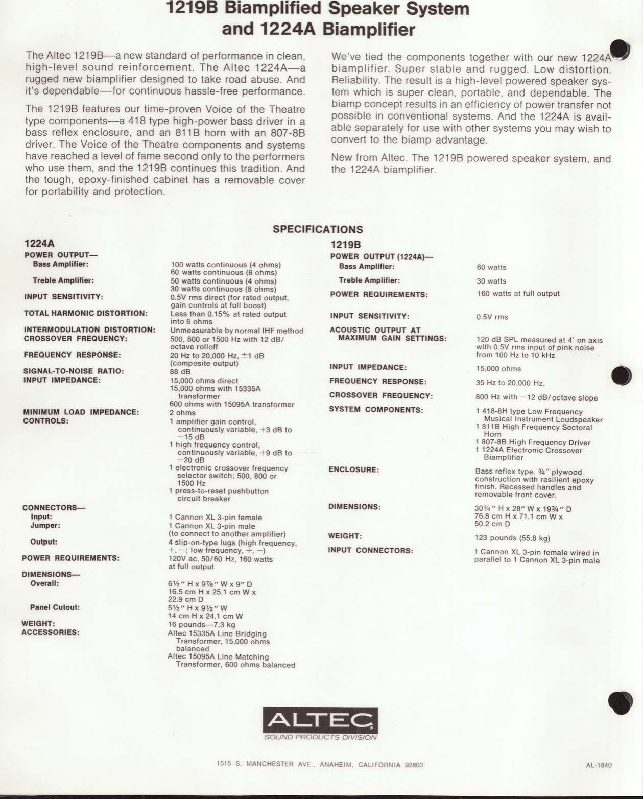 Page 2 of 2 - Altec-Lansing Altec-Lansing-1219B-Users-Manual-  Altec-lansing-1219b-users-manual